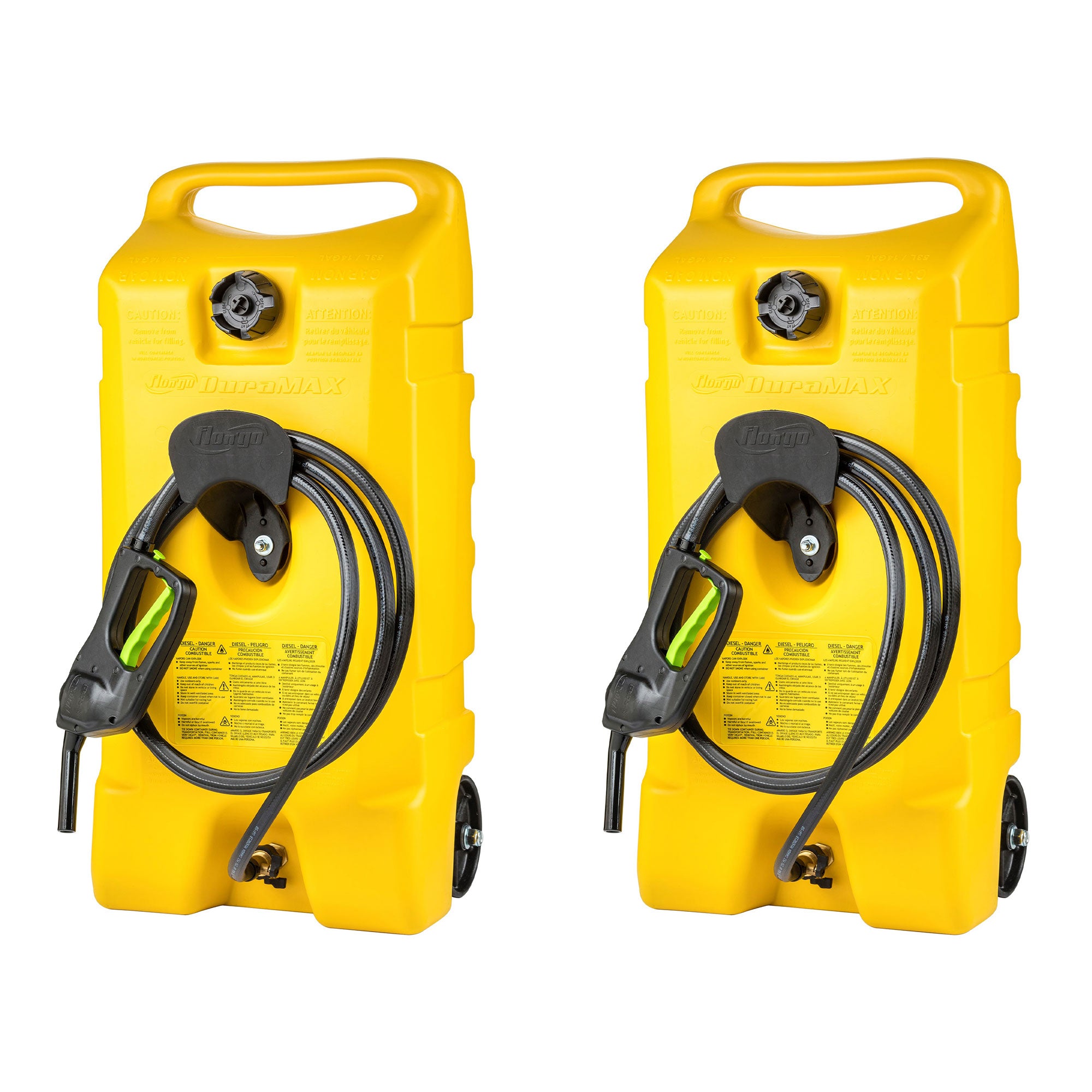 Scepter Flo N Go Duramax 14 Gal Diesel Fuel Tank Container Pump, 2 Pack, Yellow - Smart-nests