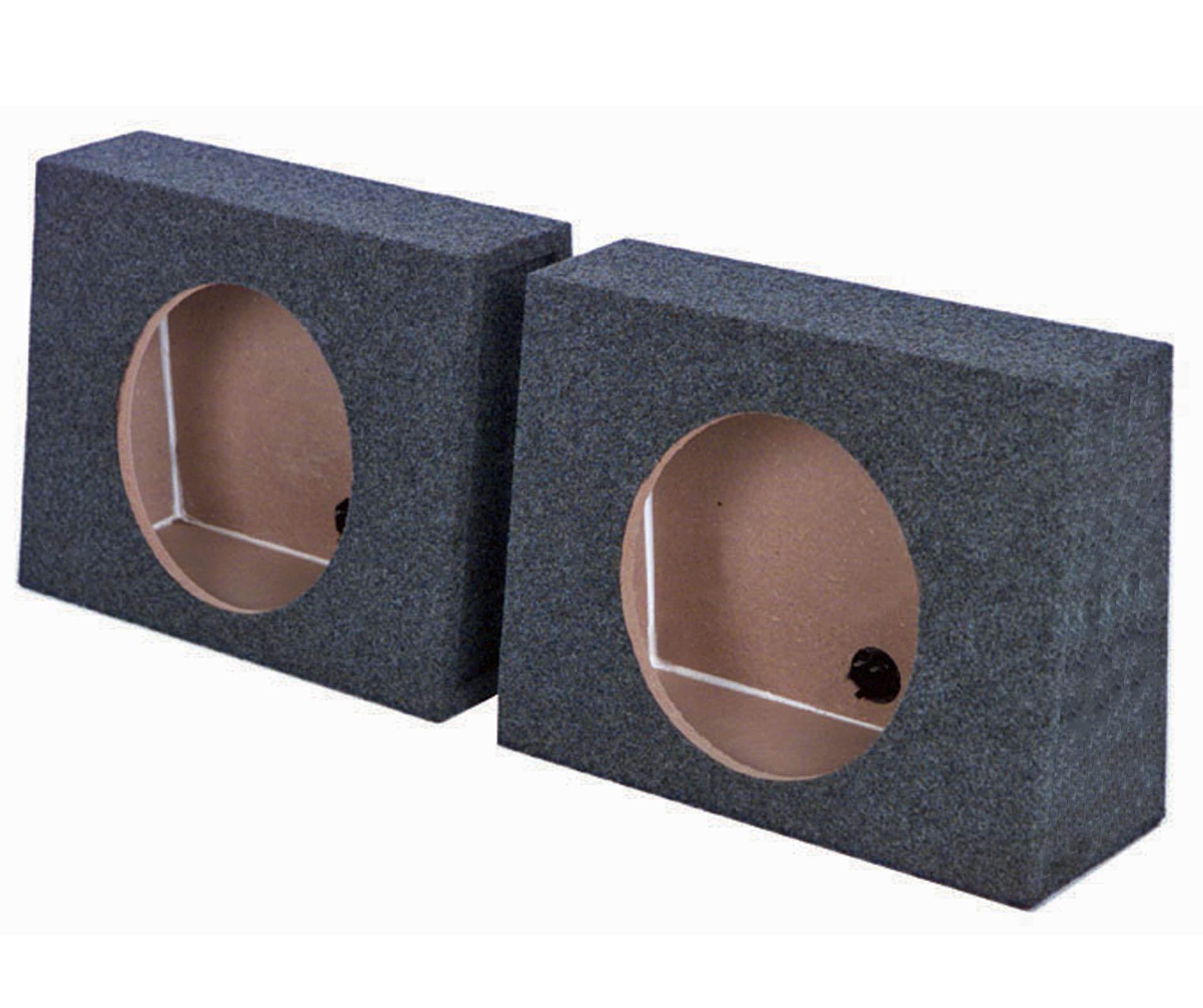 (2) Q-POWER Single 12" Sealed Car Audio Subwoofer Sub Box Enclosures Pair (Used) - Smart-nests