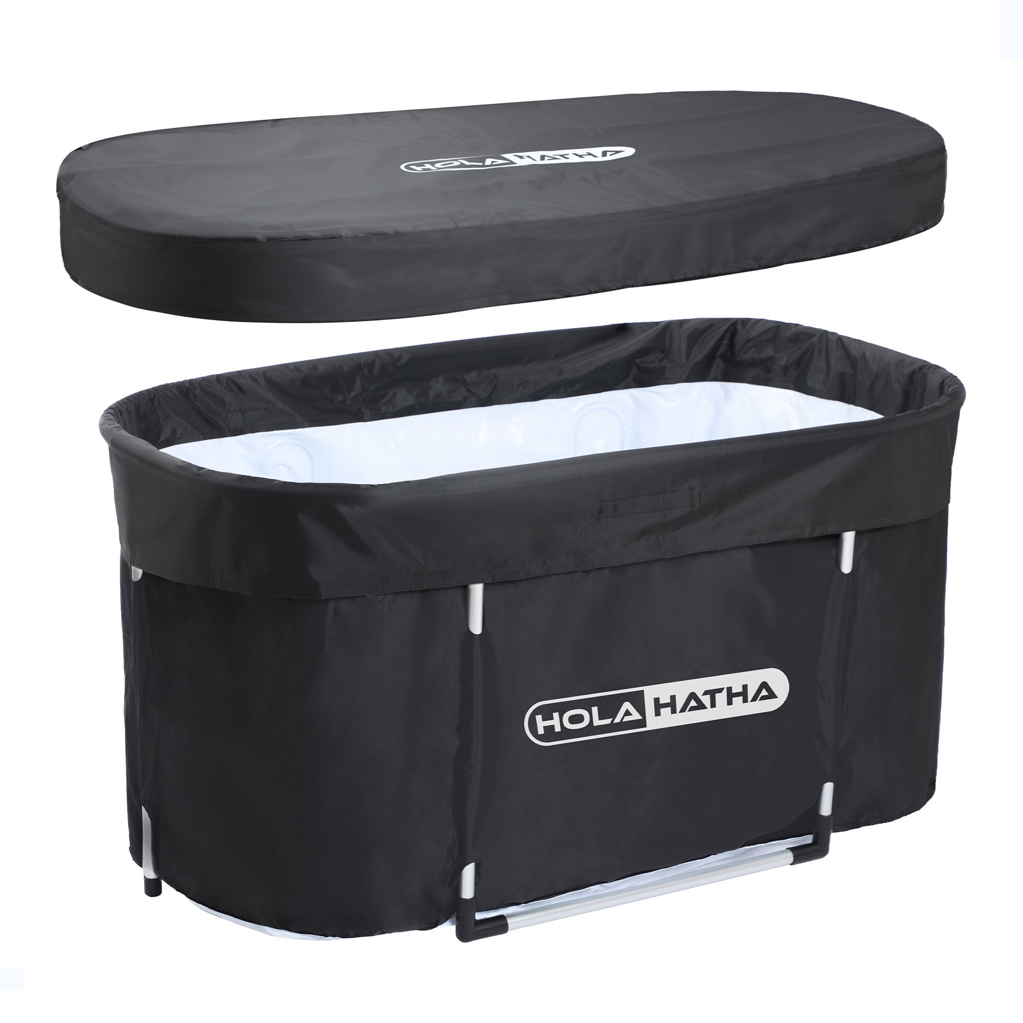 HolaHatha 129 Gal Ice Bath Tub, Portable Hot/Cold Water Plunge Tub with Lid - Smart-nests