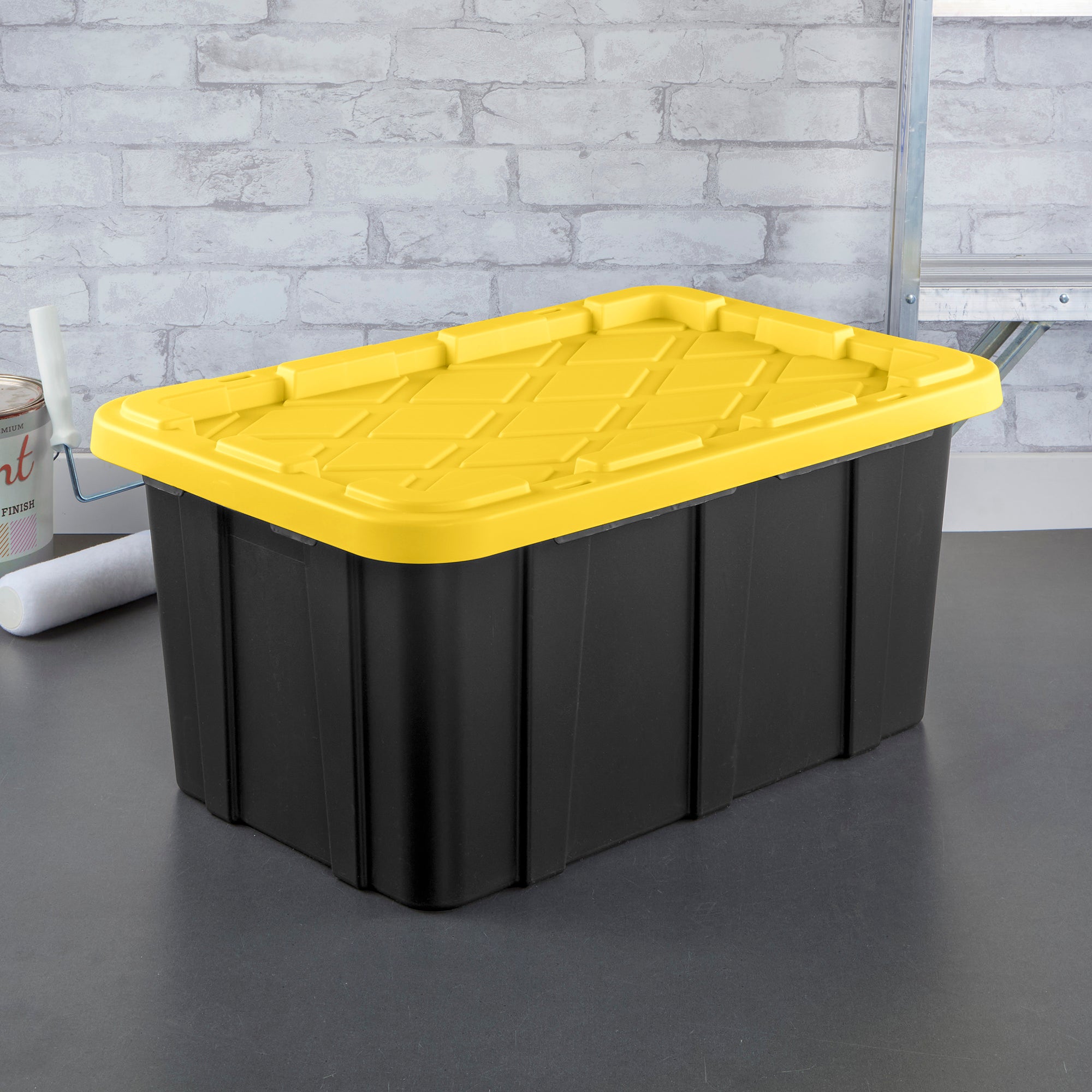 Sterilite 17 Gallon Industrial Stackable Storage Tote Lidded Containers, 6 Pack - Smart-nests
