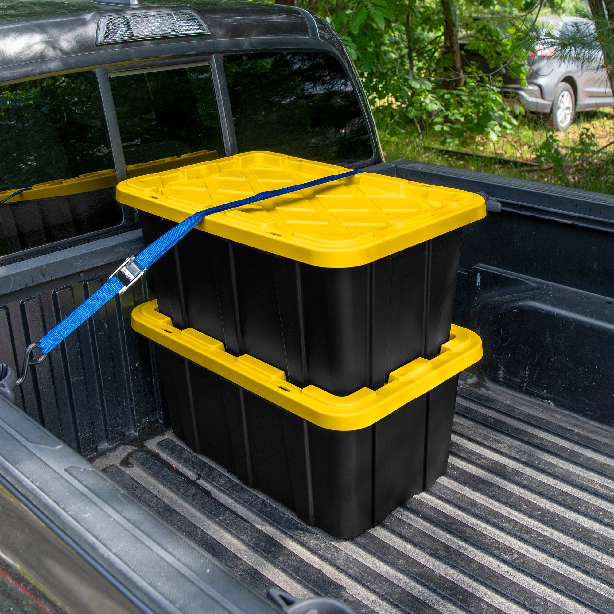 Sterilite 17 Gallon Industrial Stackable Storage Tote Lidded Containers, 6 Pack - Smart-nests