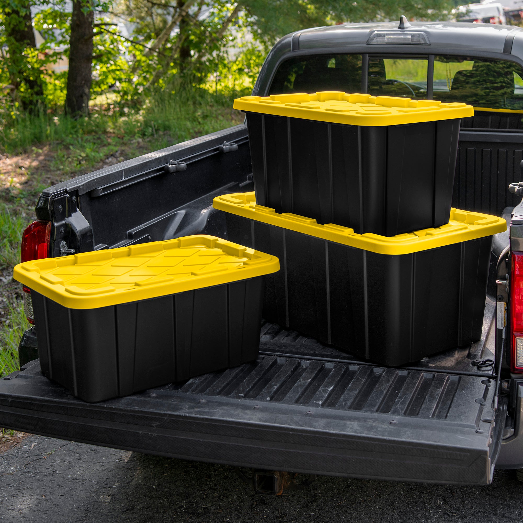 Sterilite 17 Gallon Industrial Stackable Storage Tote Lidded Containers, 6 Pack - Smart-nests