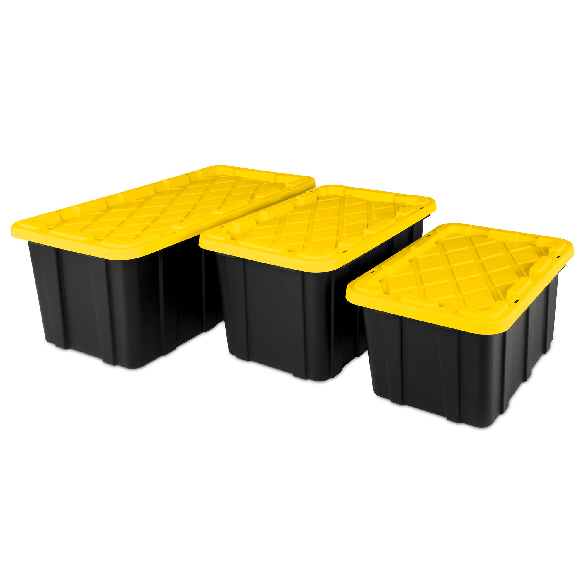 Sterilite 17 Gallon Industrial Stackable Storage Tote Lidded Containers, 6 Pack - Smart-nests