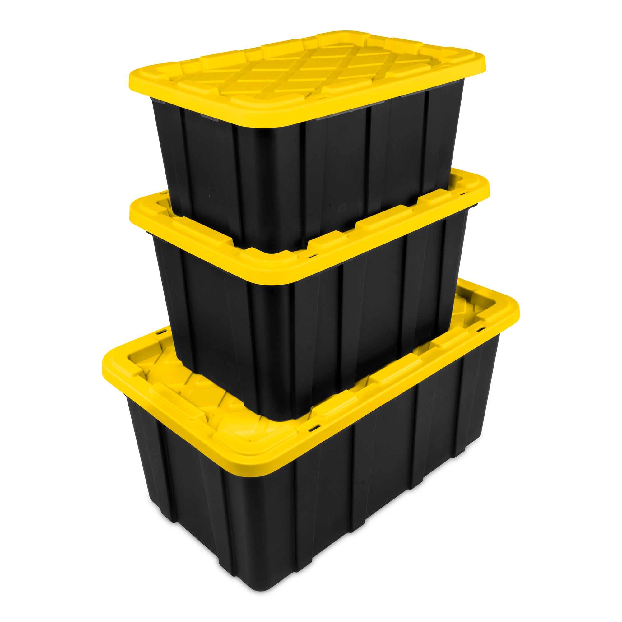 Sterilite 17 Gallon Industrial Stackable Storage Tote Lidded Containers, 6 Pack - Smart-nests