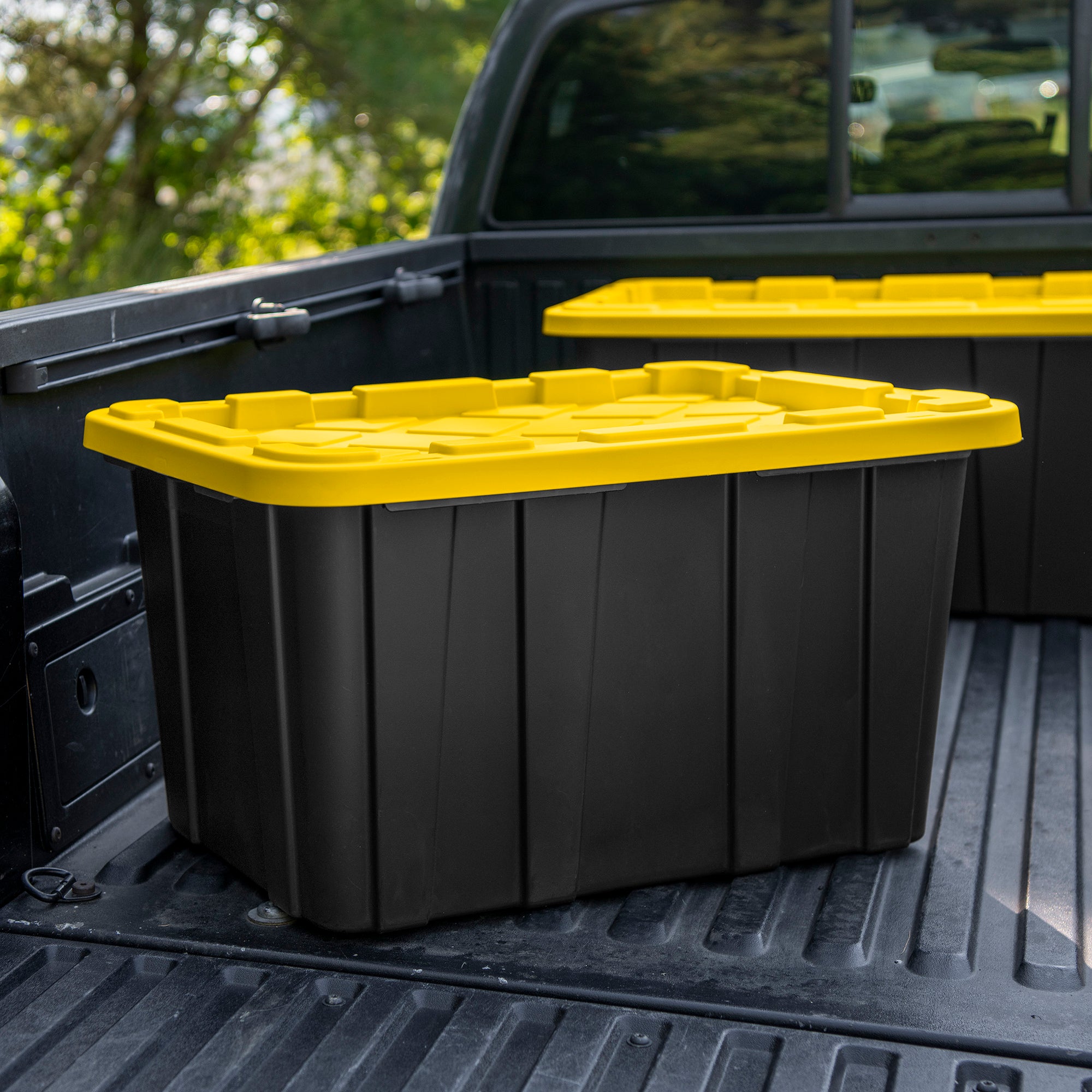 Sterilite 27 Gallon Industrial Stackable Storage Tote Lidded Containers, 6 Pack - Smart-nests