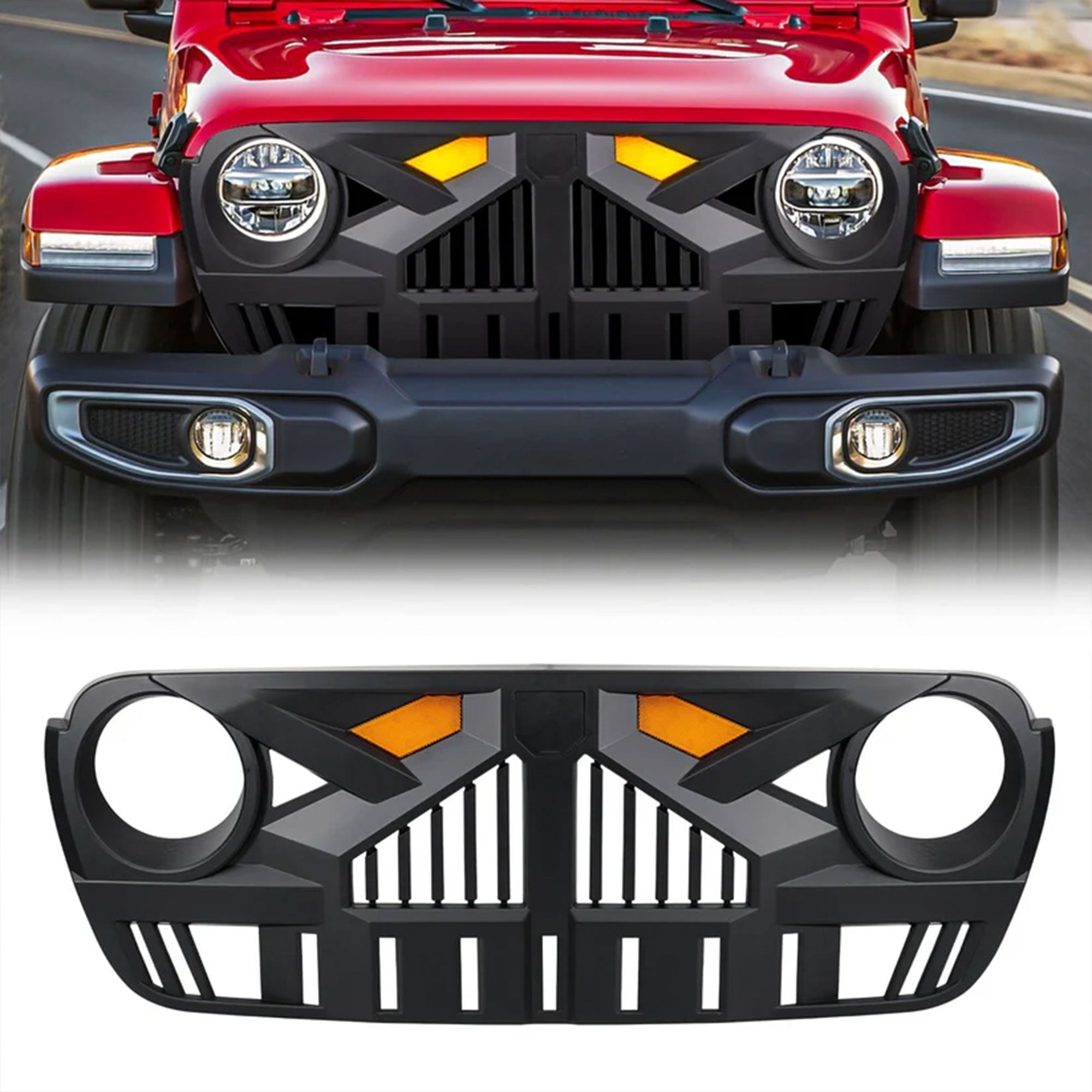 AMERICAN MODIFIED Grille for 2018-2023 Jeep Wrangler JL & Gladiator JT w/Camera - Smart-nests