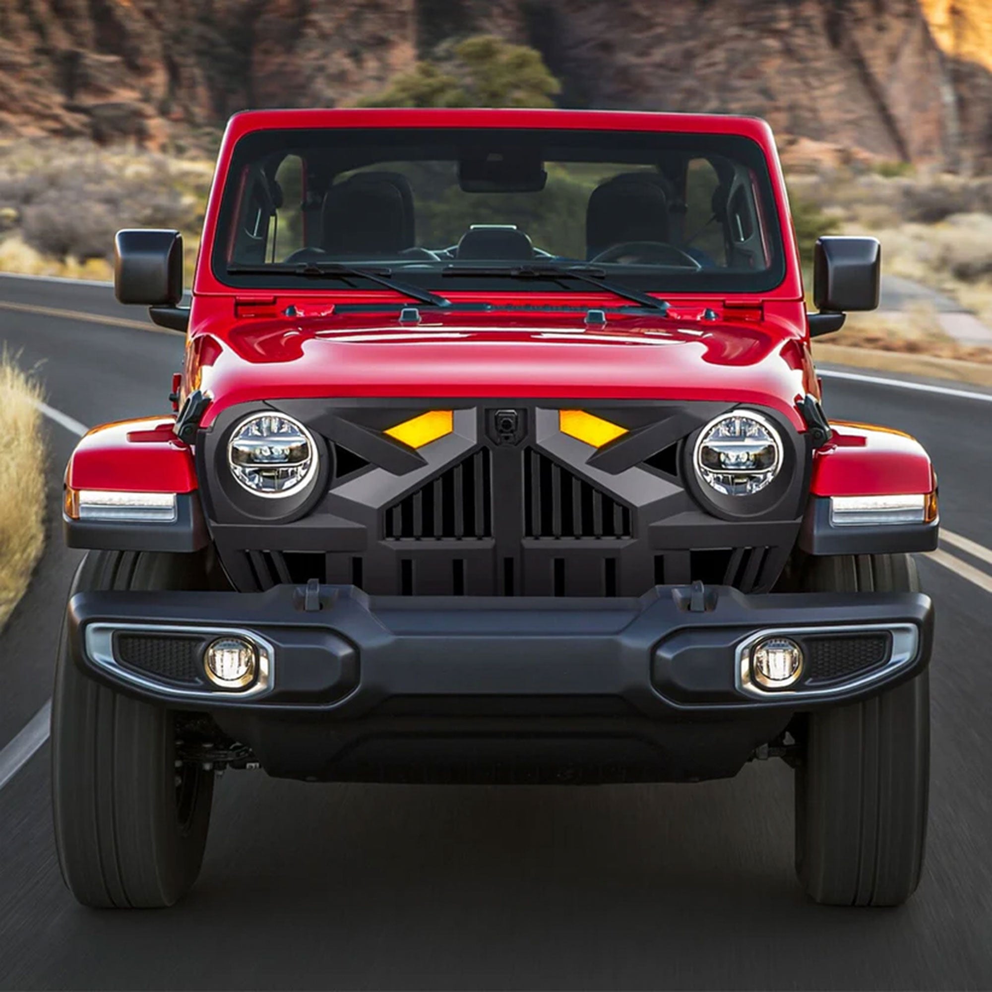 AMERICAN MODIFIED Grille for 2018-2023 Jeep Wrangler JL & Gladiator JT w/Camera - Smart-nests