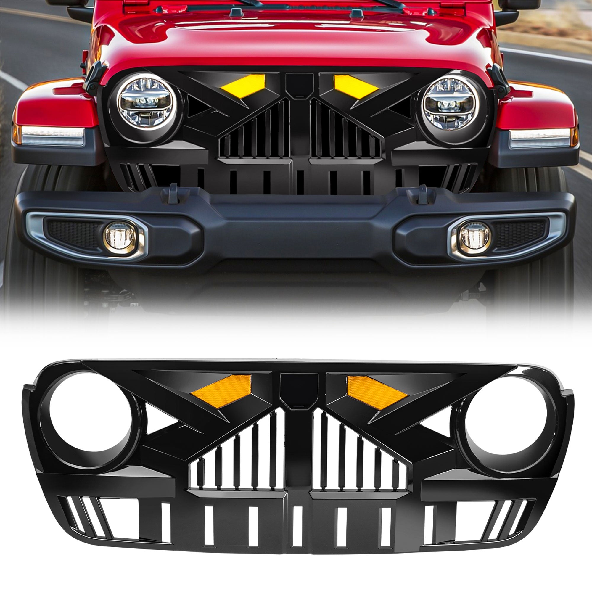 AMERICAN MODIFIED Grille for 2018-2023 Jeep Wrangler JL & Gladiator JT w/Camera - Smart-nests
