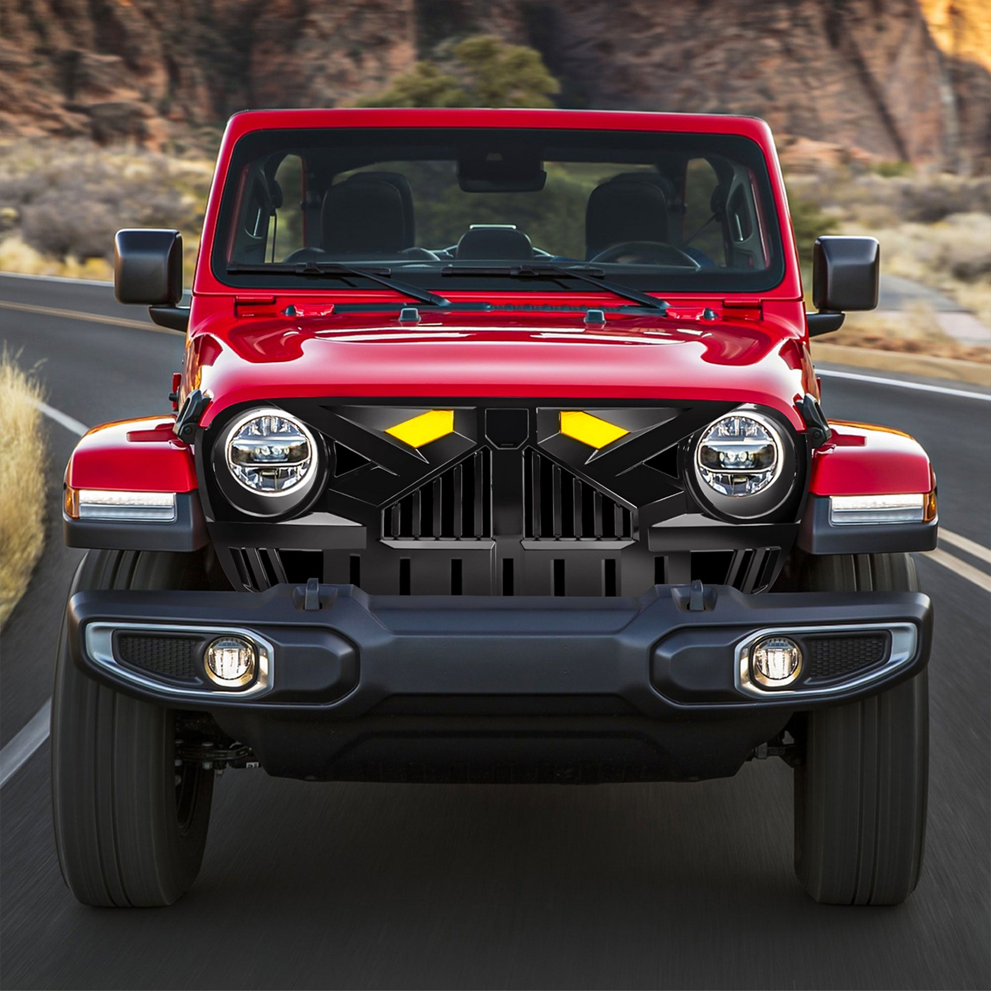 AMERICAN MODIFIED Grille for 2018-2023 Jeep Wrangler JL & Gladiator JT w/Camera - Smart-nests