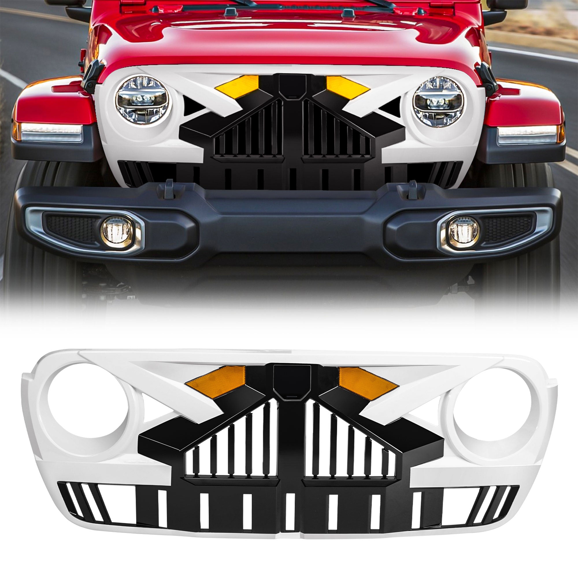 AMERICAN MODIFIED Grille for 2018+ Jeep Wrangler JL, 2020+ Gladiator JT w/Camera - Smart-nests