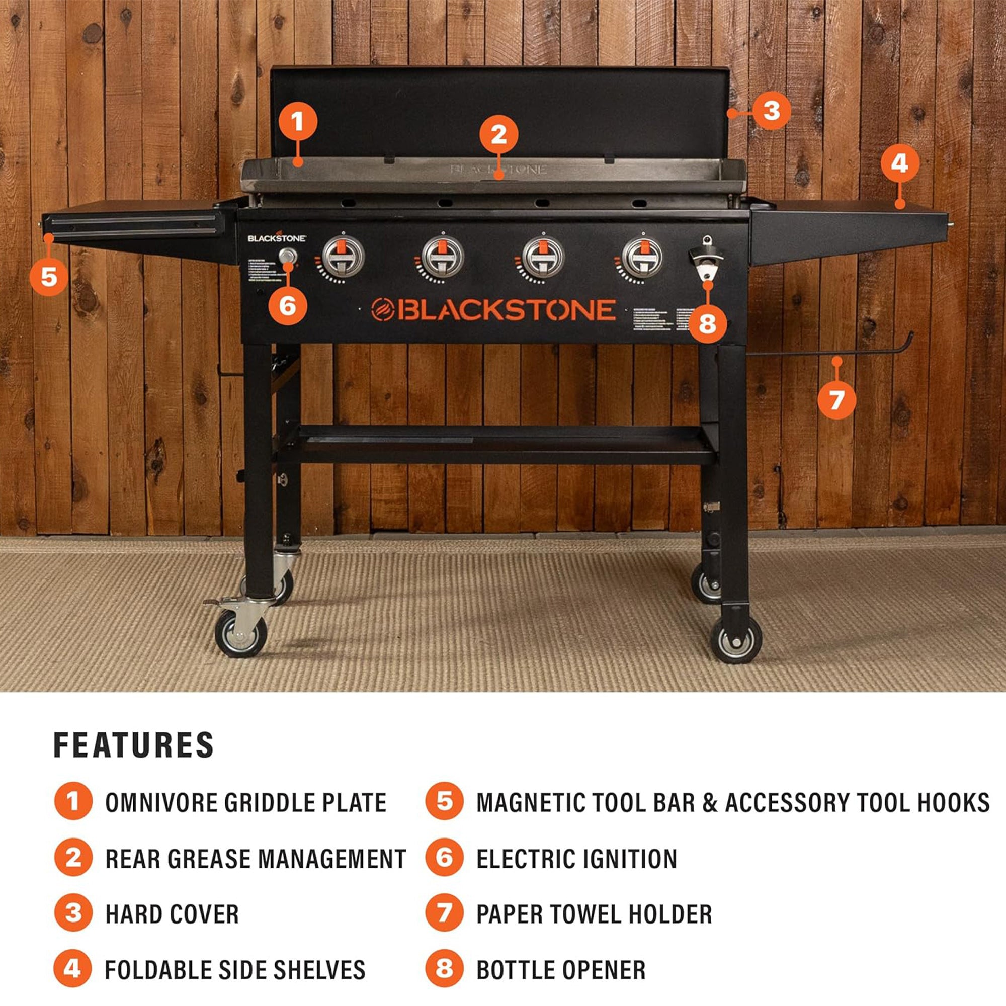 Blackstone 36" Omnivore Griddle w/ Hard Cover, Propane Gas Outdoor Cooking Stove - Smart-nests