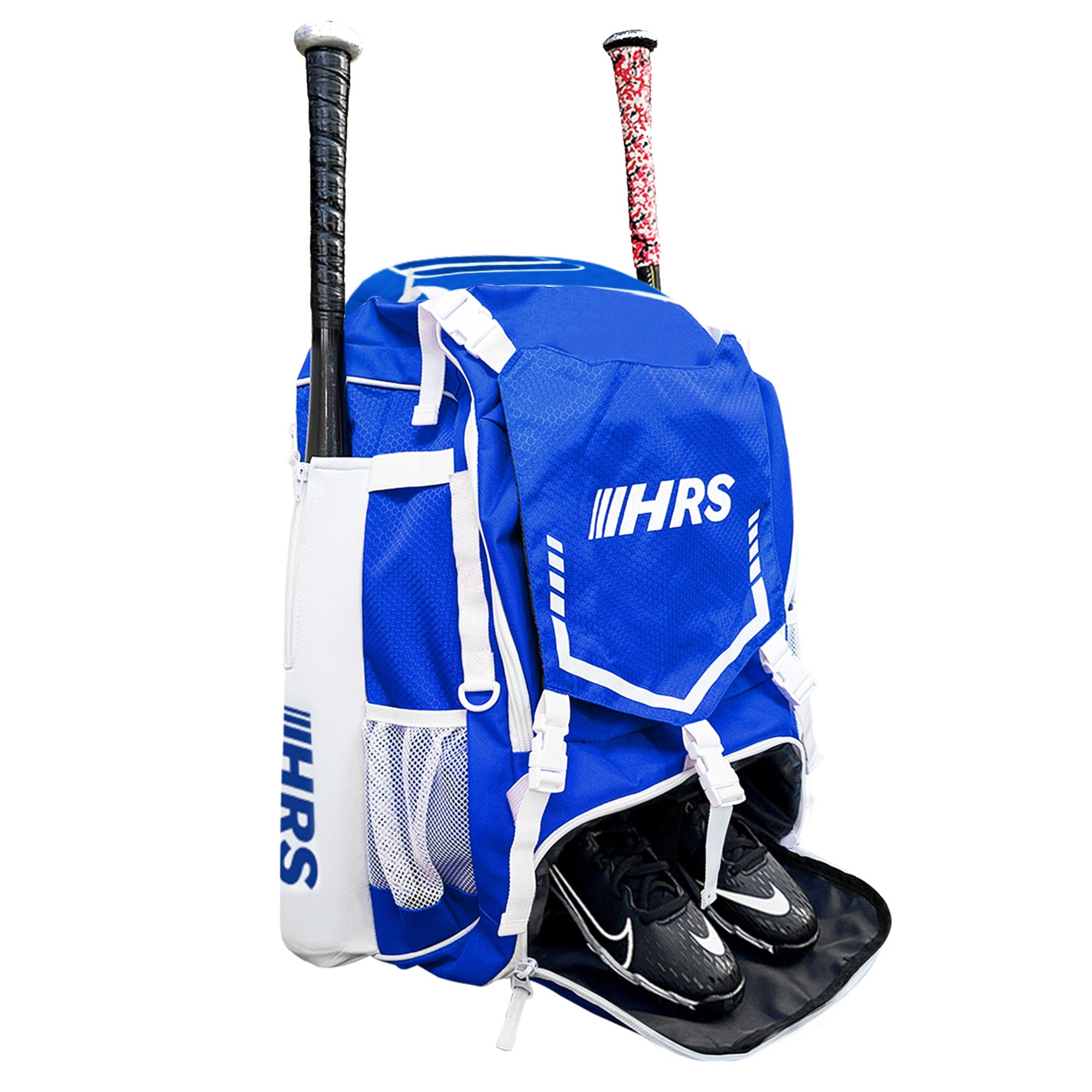 Hit Run Steal Bat Bag Backpack, Holds 4 Bats, Glove, and Helmet, Royal Blue - Smart-nests