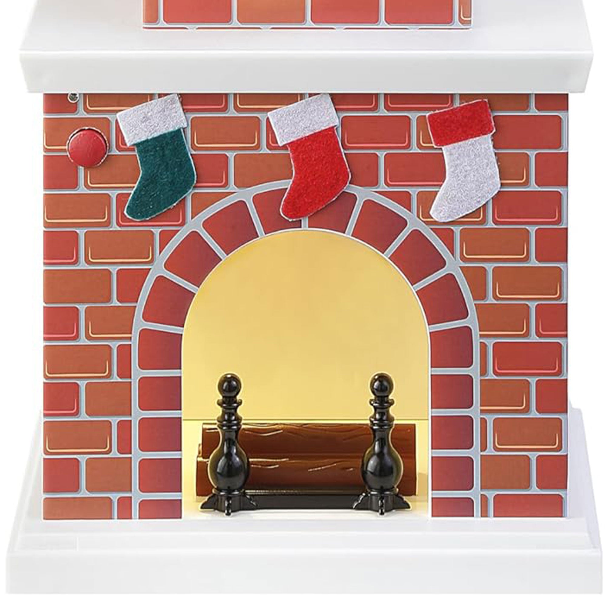 Mr. Christmas 18 Inch Animated Santa in Chimney with LED Lights and Music, White - Smart-nests