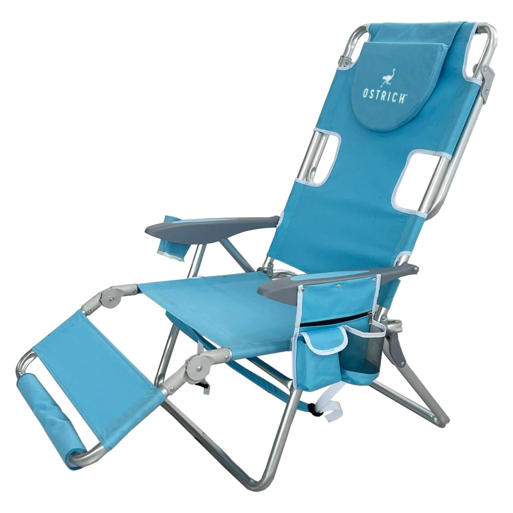 Deltess Ostrich 3 In 1 Portable Chair Cooler Bag & Reclining Lounger, Light Blue - Smart-nests