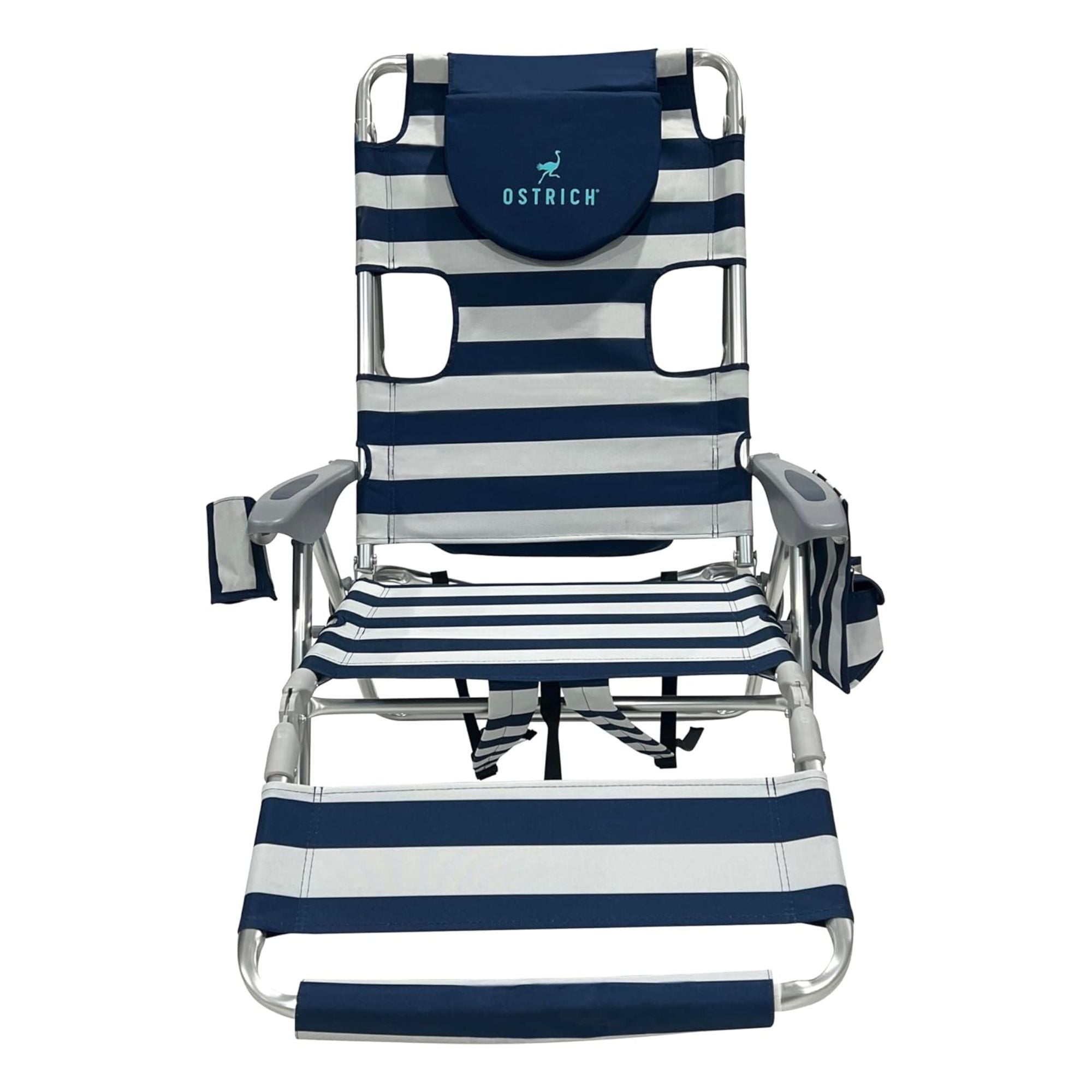 Deltess Ostrich 3 In 1 Portable Chair Cooler Bag & Reclining Lounger, Blue/White - Smart-nests