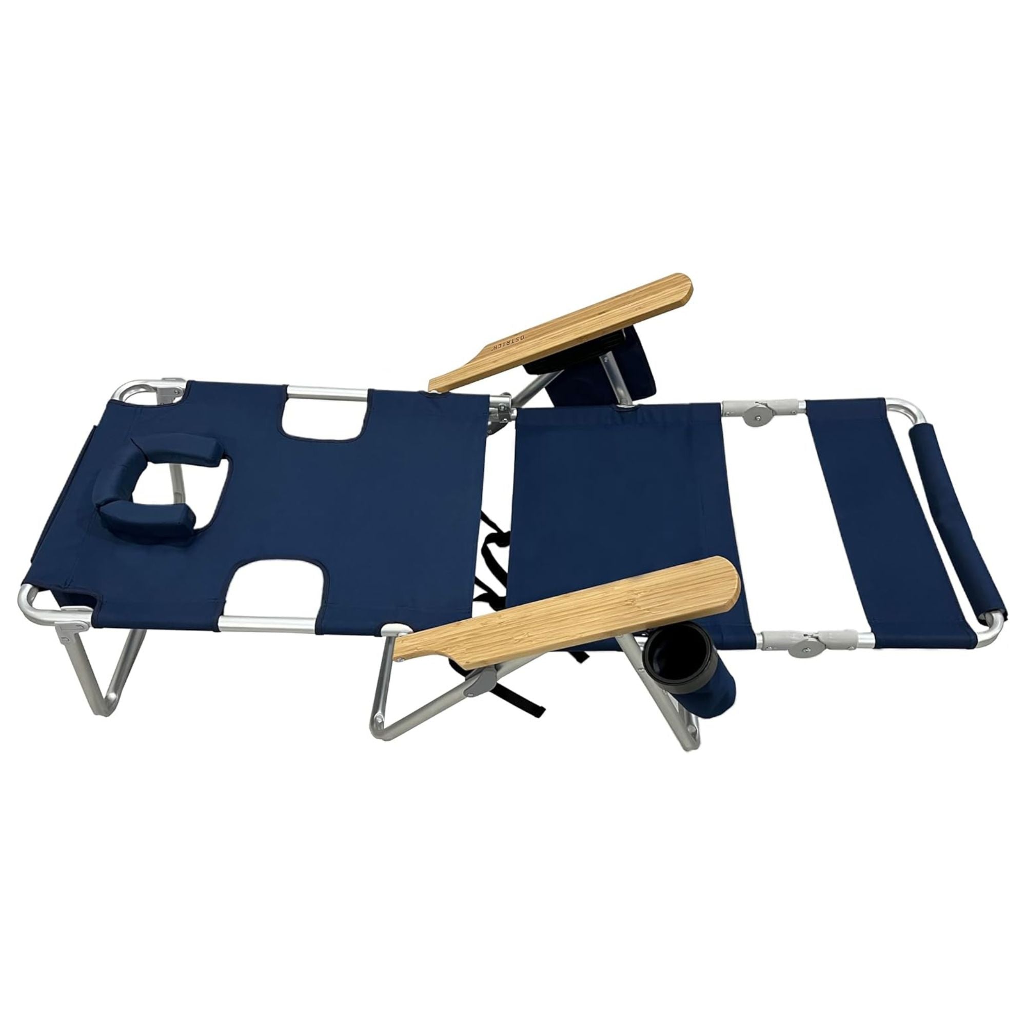 Deltess Ostrich 3 In 1 Portable Chair Cooler Bag & Reclining Lounger, Navy Blue - Smart-nests