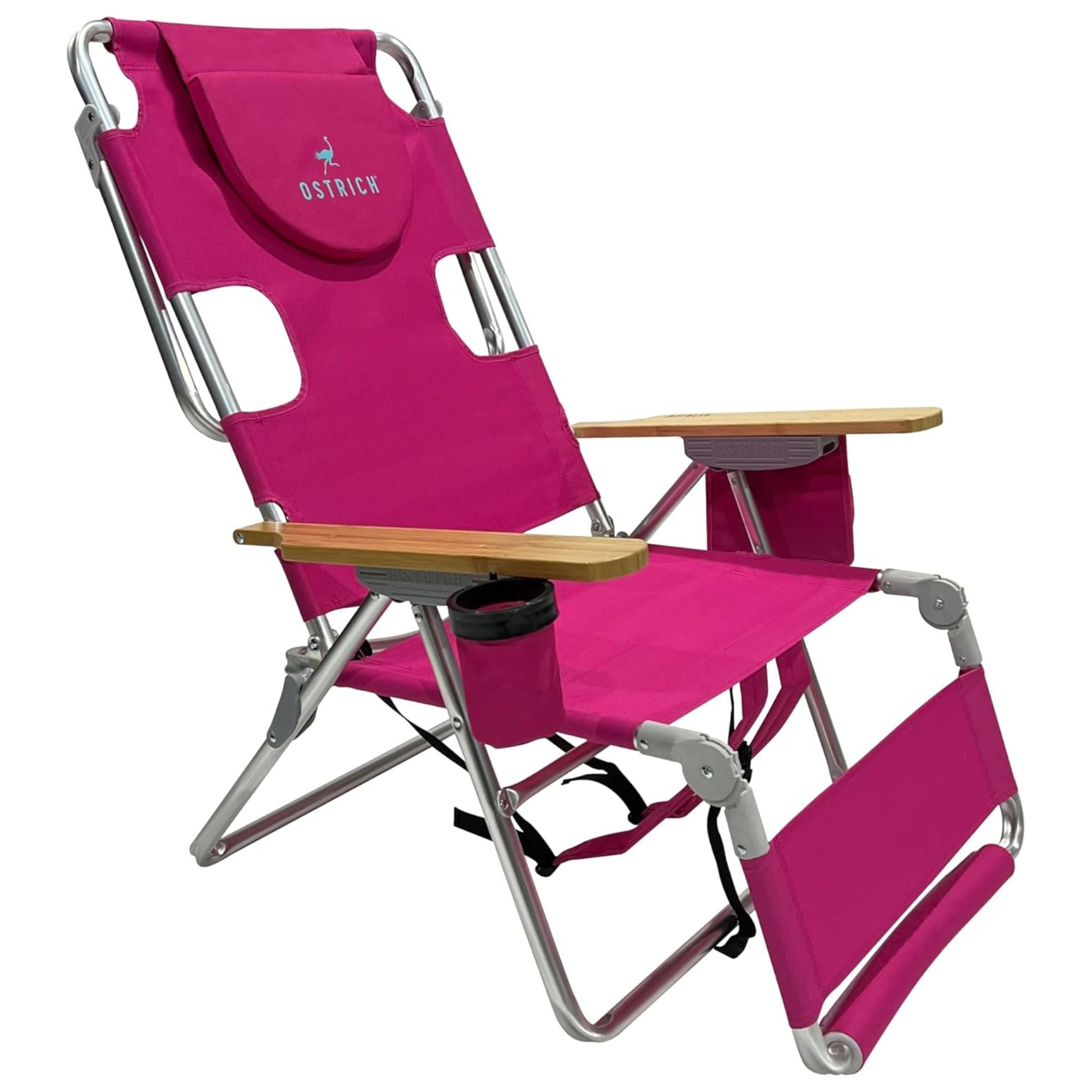 Deltess Ostrich 3 In 1 Portable Chair Cooler Bag & Reclining Lounger, Pink - Smart-nests