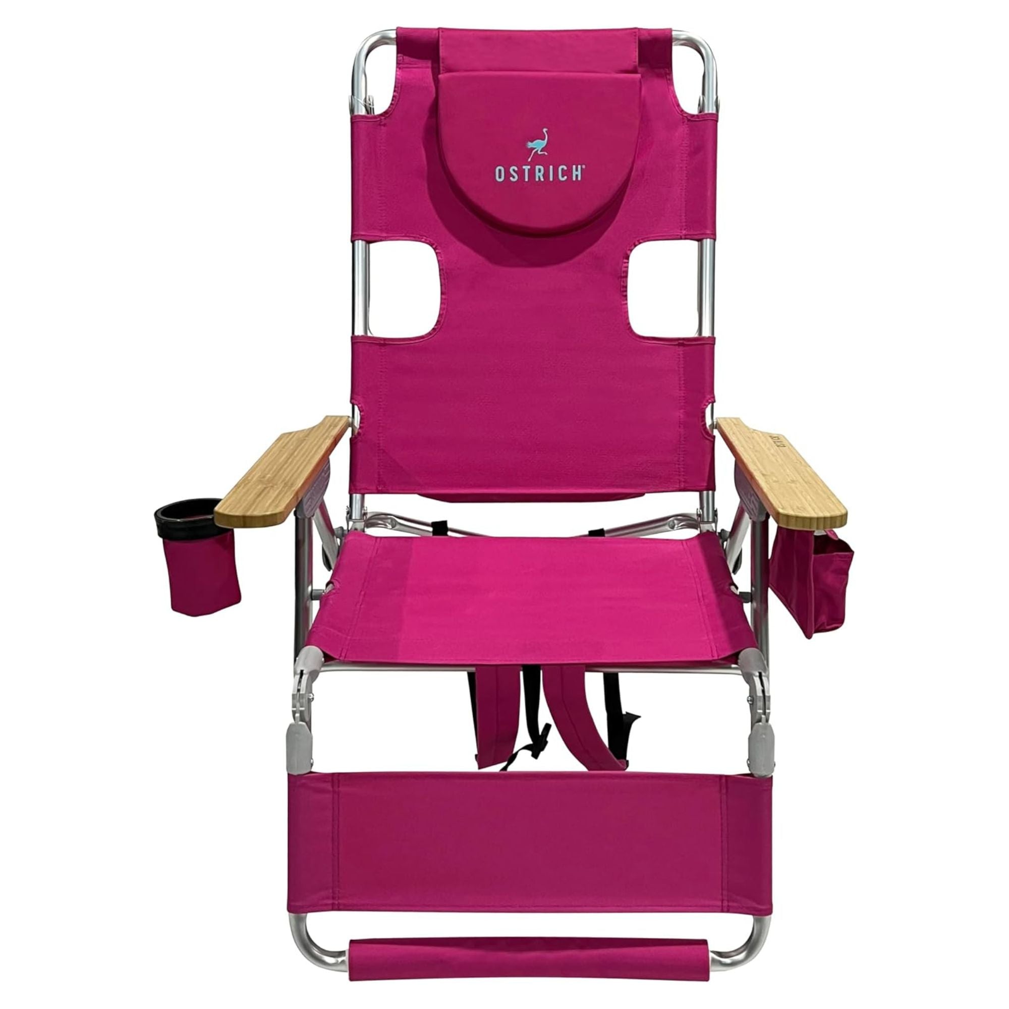 Deltess Ostrich 3 In 1 Portable Chair Cooler Bag & Reclining Lounger, Pink - Smart-nests