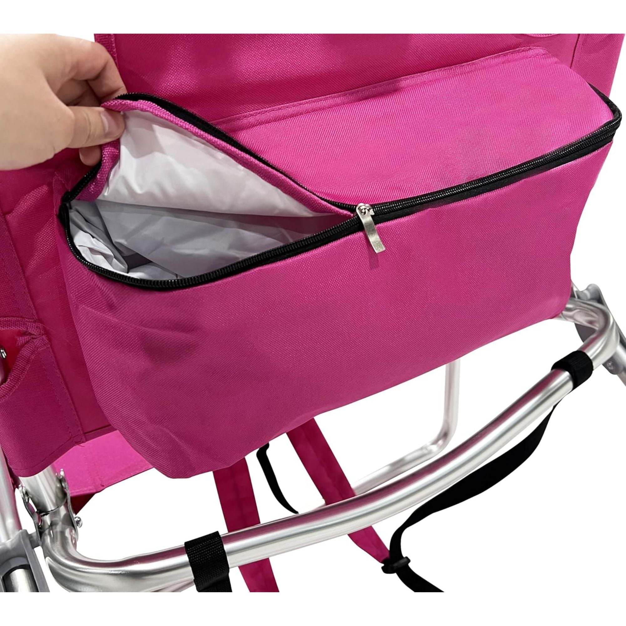 Deltess Ostrich 3 In 1 Portable Chair Cooler Bag & Reclining Lounger, Pink - Smart-nests