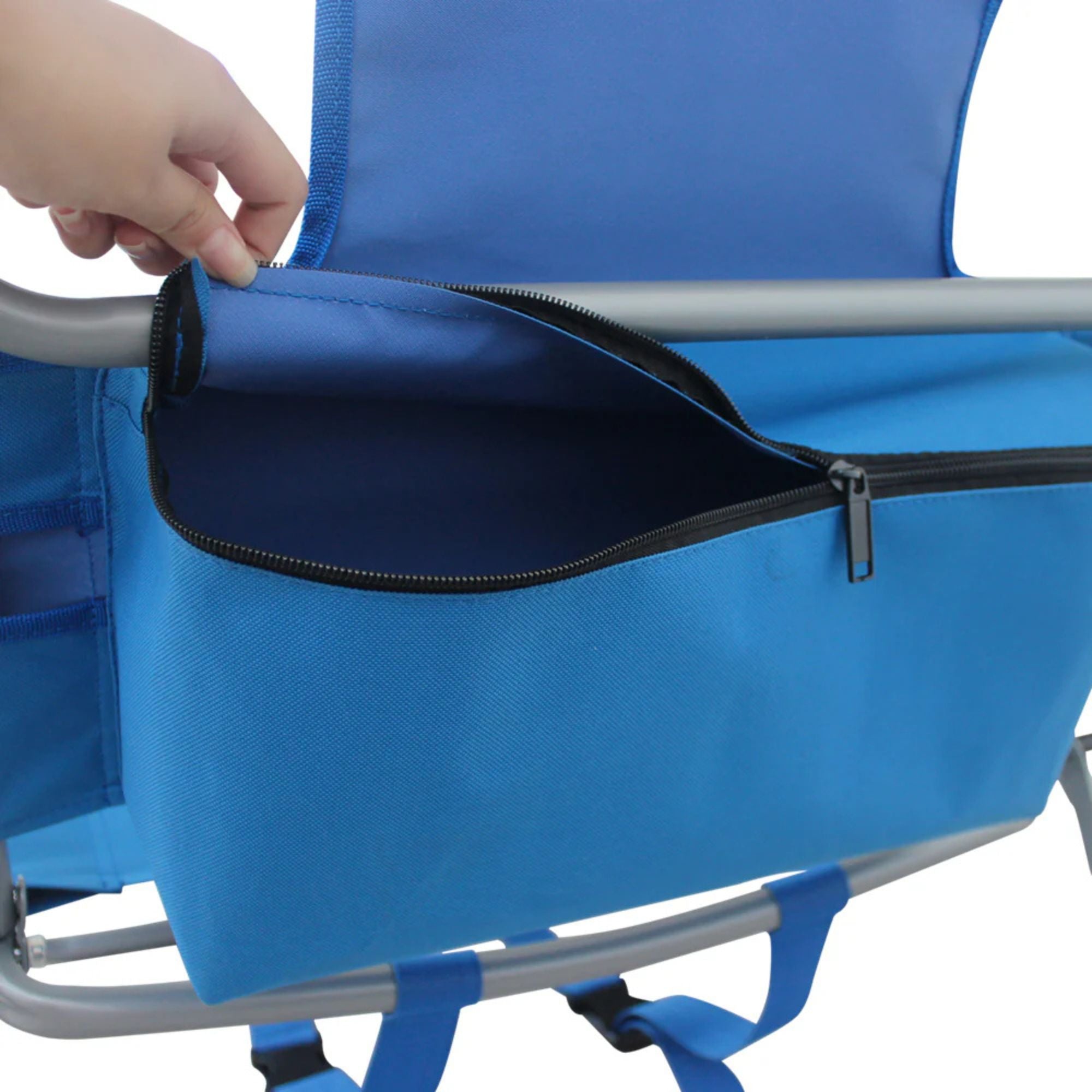 Ostrich Midsize Face Down Backpack Beach Chair with Face Hole & Cup Holder, Blue - Smart-nests