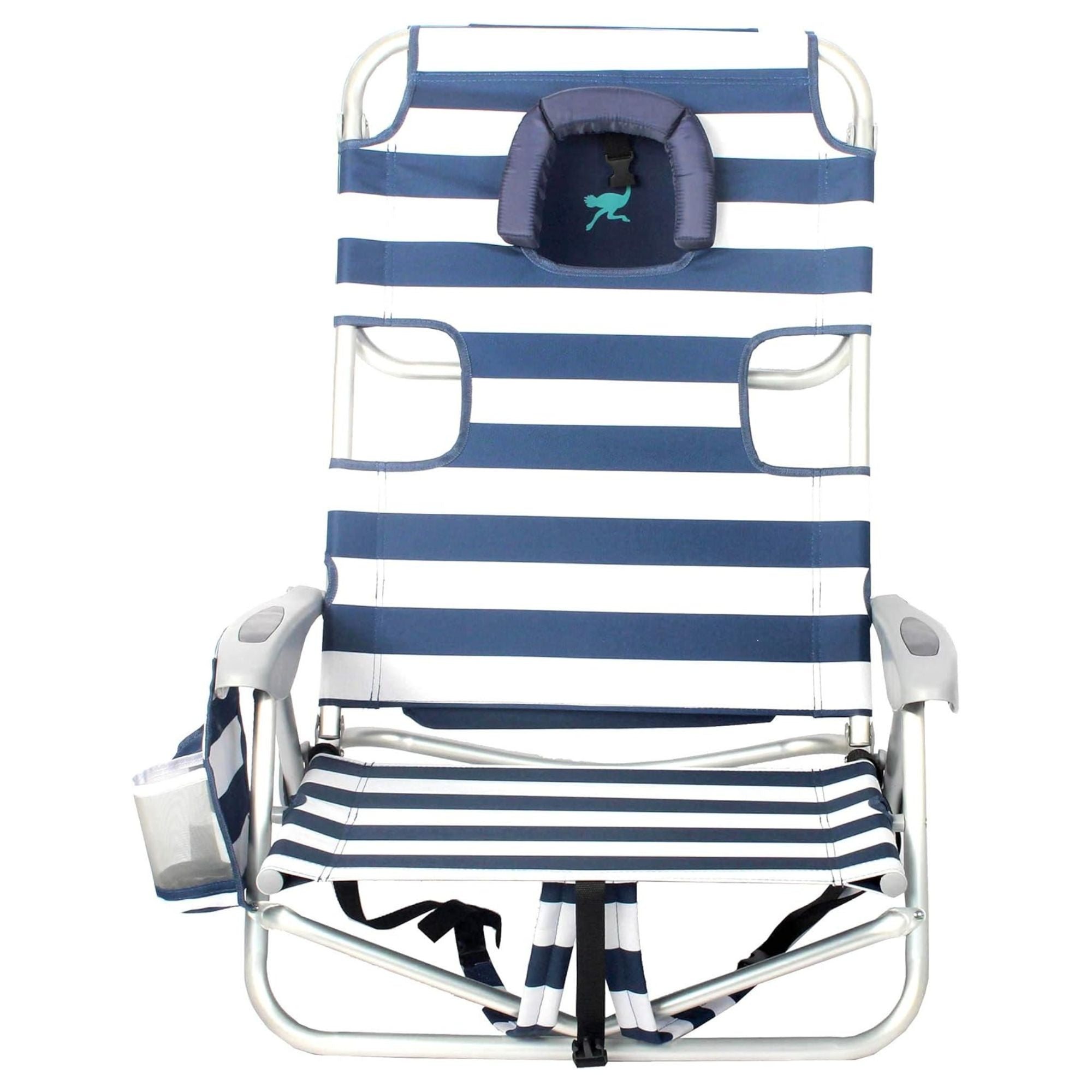 Ostrich Deluxe On-Your-Back Backpack Reclining Beach Pool Camping Chair, Striped - Smart-nests