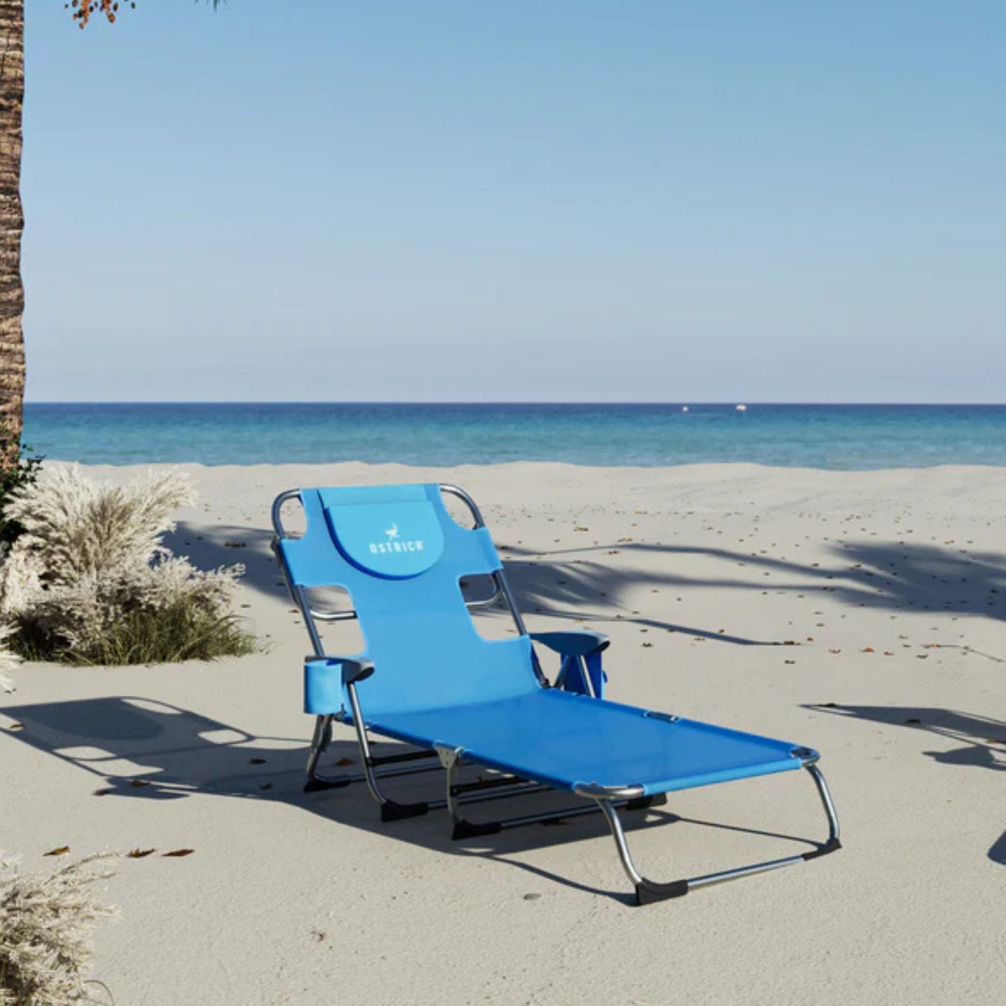 Ostrich Margate Chaise Lounge, Facedown Beach Camping Pool Tanning Chair, Blue - Smart-nests