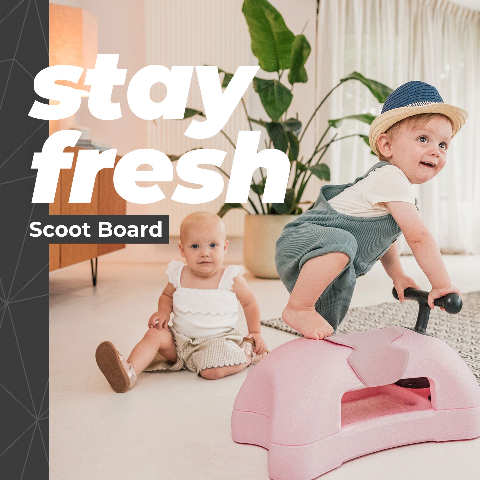 Scoot & Ride My First 3 in 1 Baby Walker, Ride On, & Scoot Board w/Storage, Rose - Smart-nests