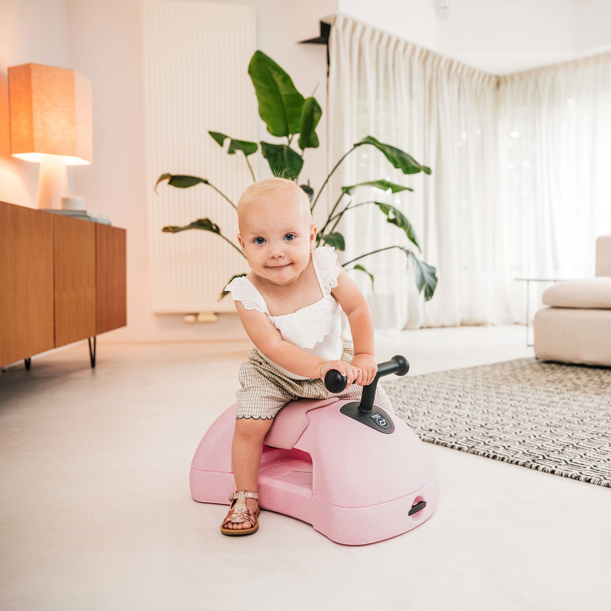 Scoot & Ride My First 3 in 1 Baby Walker, Ride On, & Scoot Board w/Storage, Rose - Smart-nests