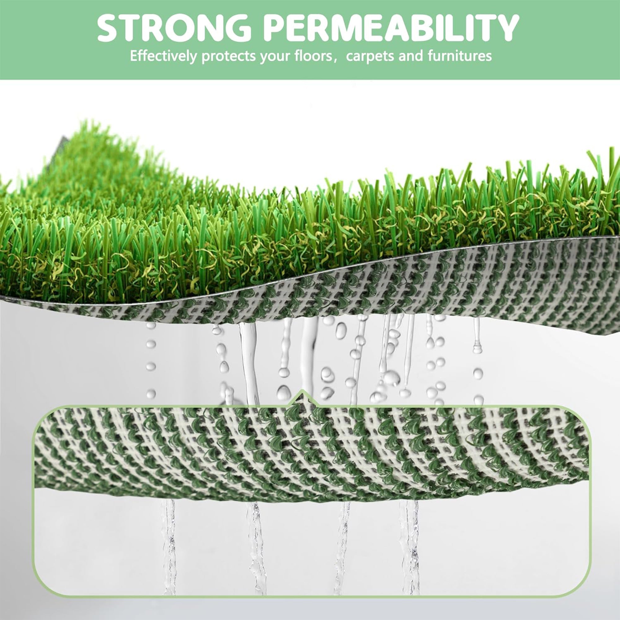 COZIWOW Dog Grass Pad with Tray and 3 Layer System for Puppy Training, Green - Smart-nests