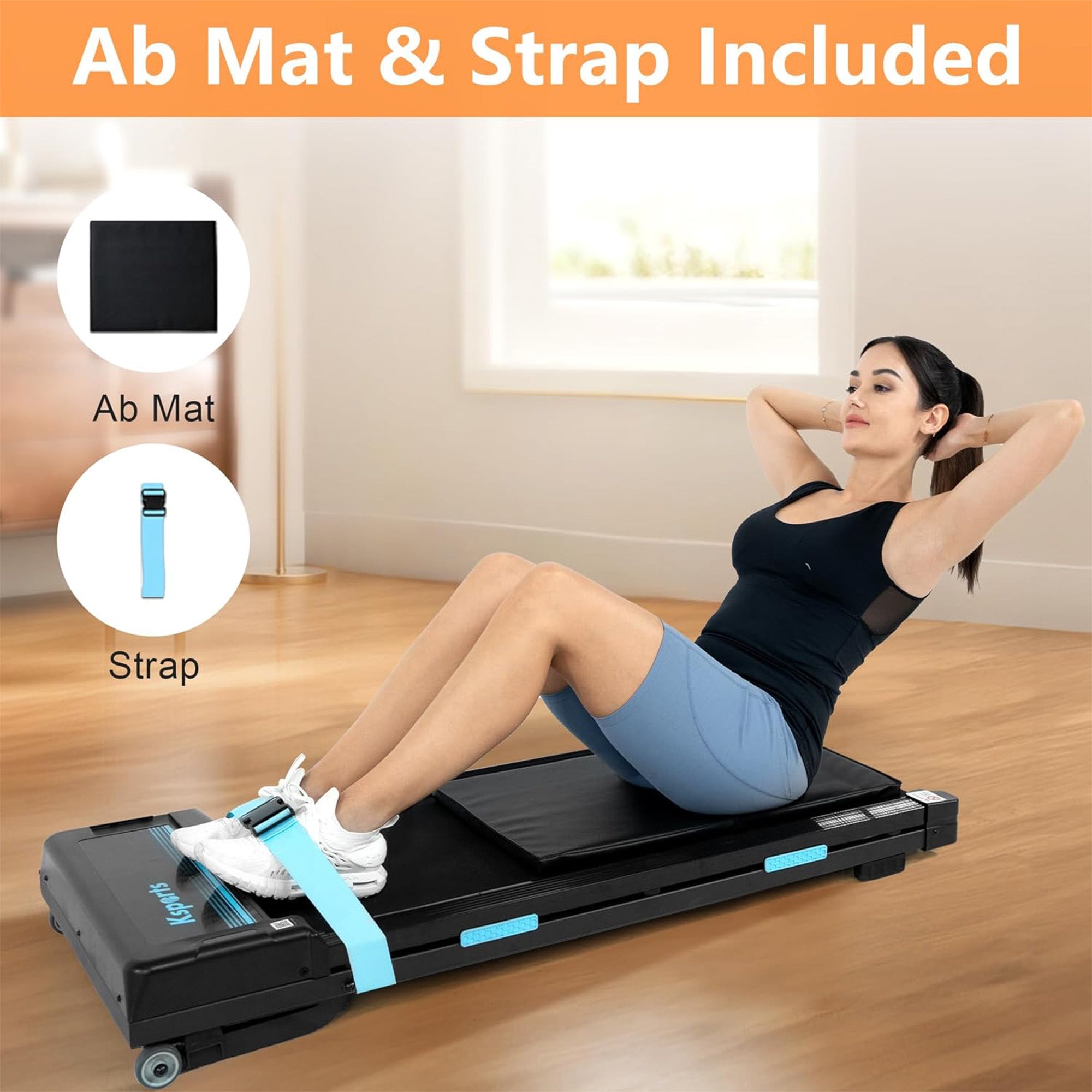 Ksports Under Desk Walking Pad Treadmill with Auto Incline and Wheels, 2.5 HP - Smart-nests