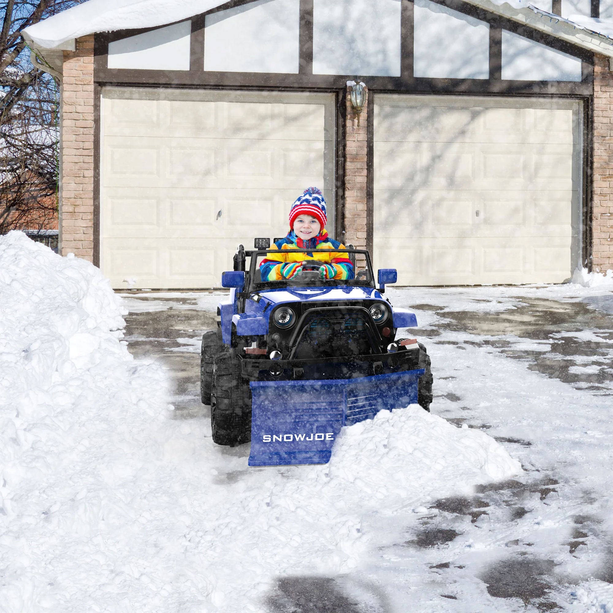 Snow Joe 24V Ride On Car Toy with Snow Plow Scoop and Parental Remote, 24V-SUV1 - Smart-nests