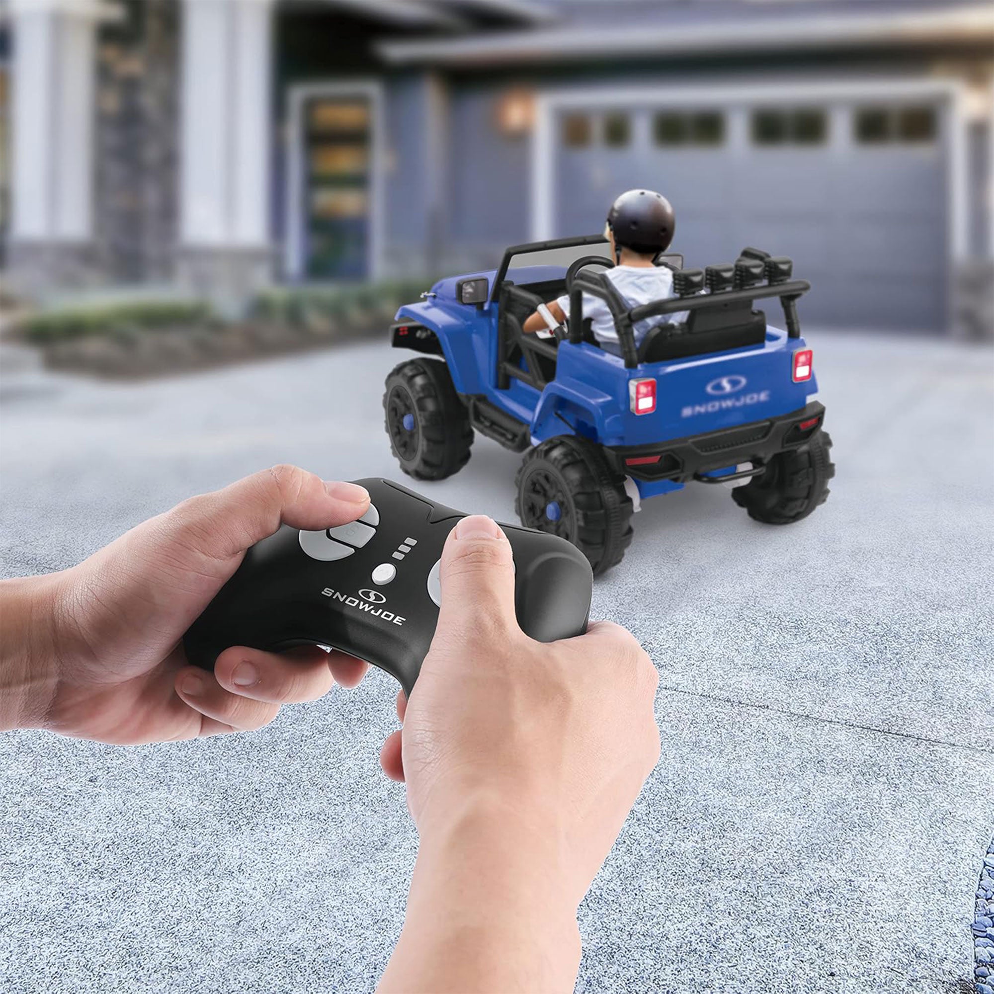 Snow Joe 24V Ride On Car Toy with Snow Plow Scoop and Parental Remote, 24V-SUV1 - Smart-nests