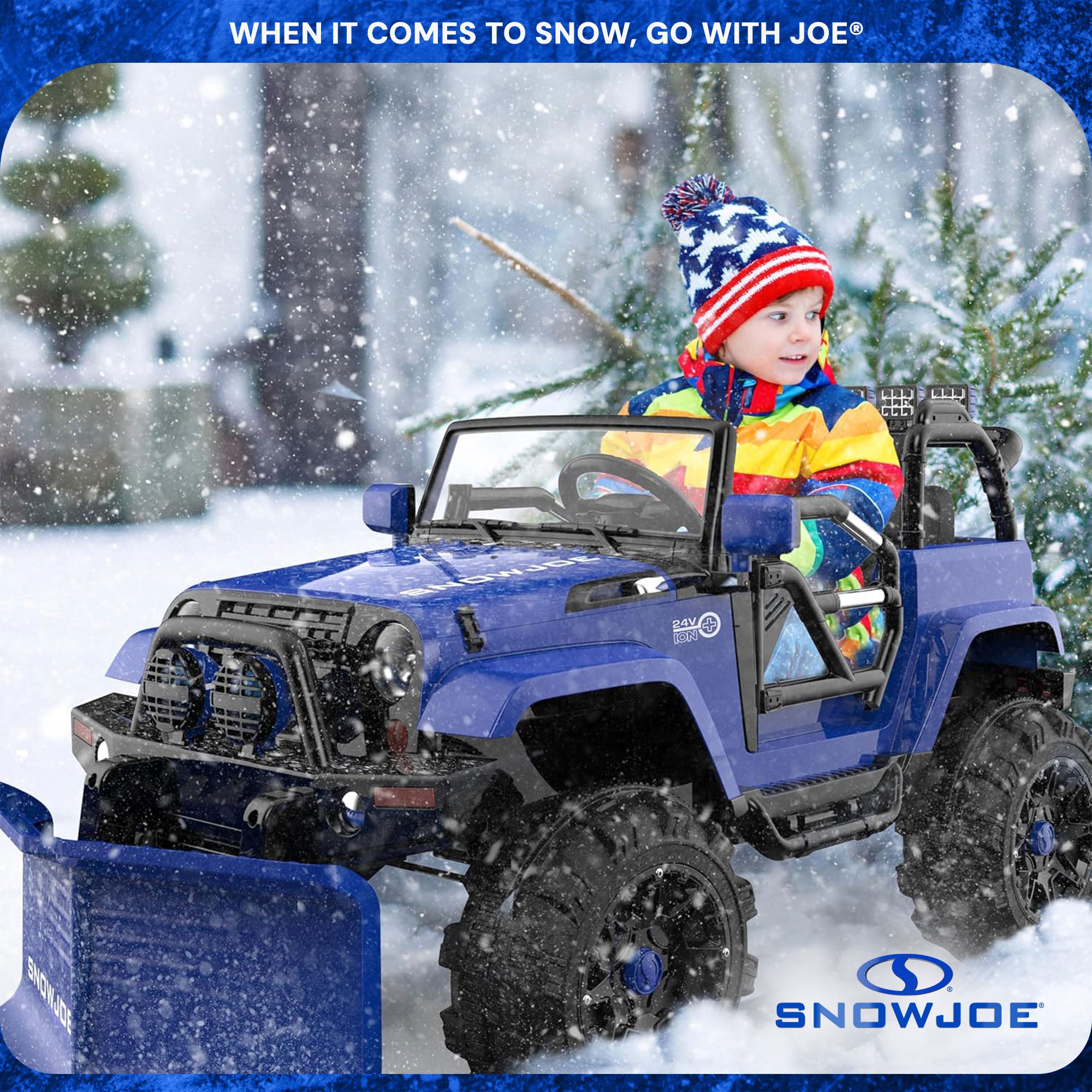 Snow Joe 24V Ride On Car Toy with Snow Plow Scoop and Parental Remote, 24V-SUV1 - Smart-nests