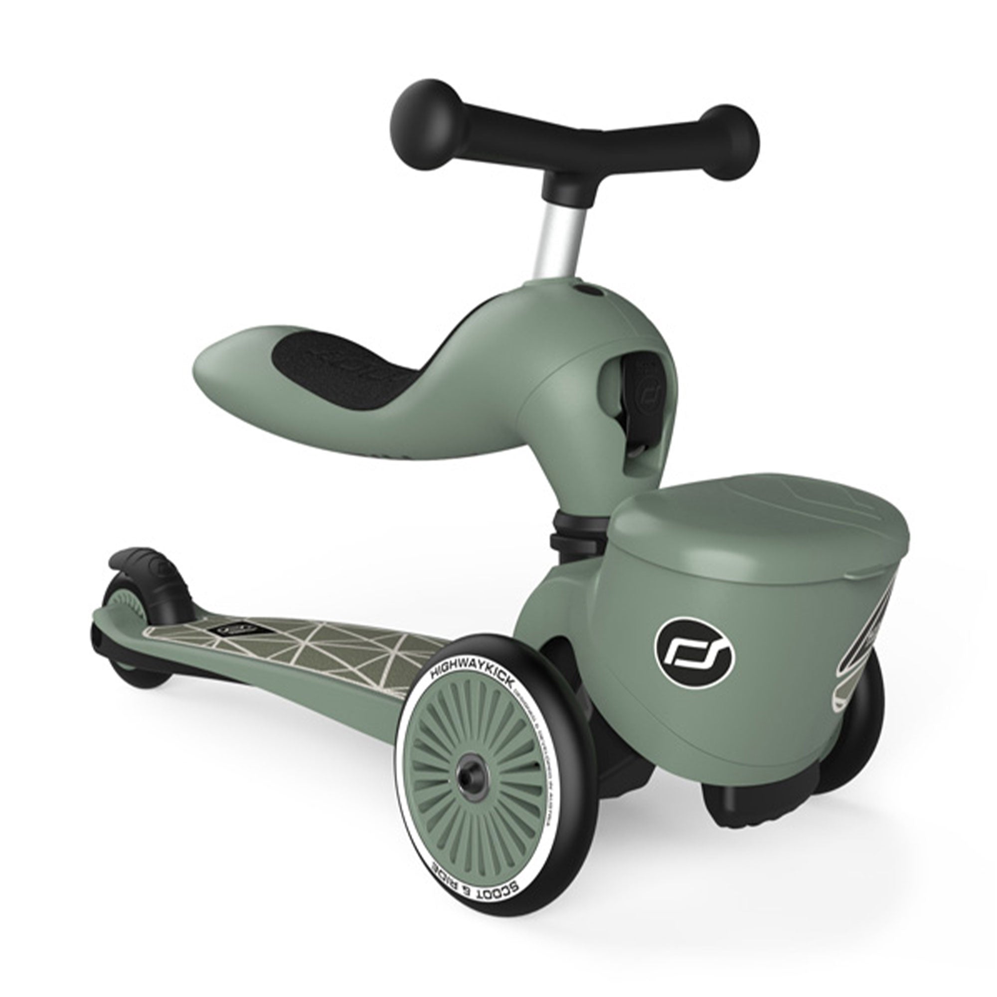 Scoot & Ride 2-in-1 Kids Scooter with Basket, Highwaykick 1 Lifestyle, Green