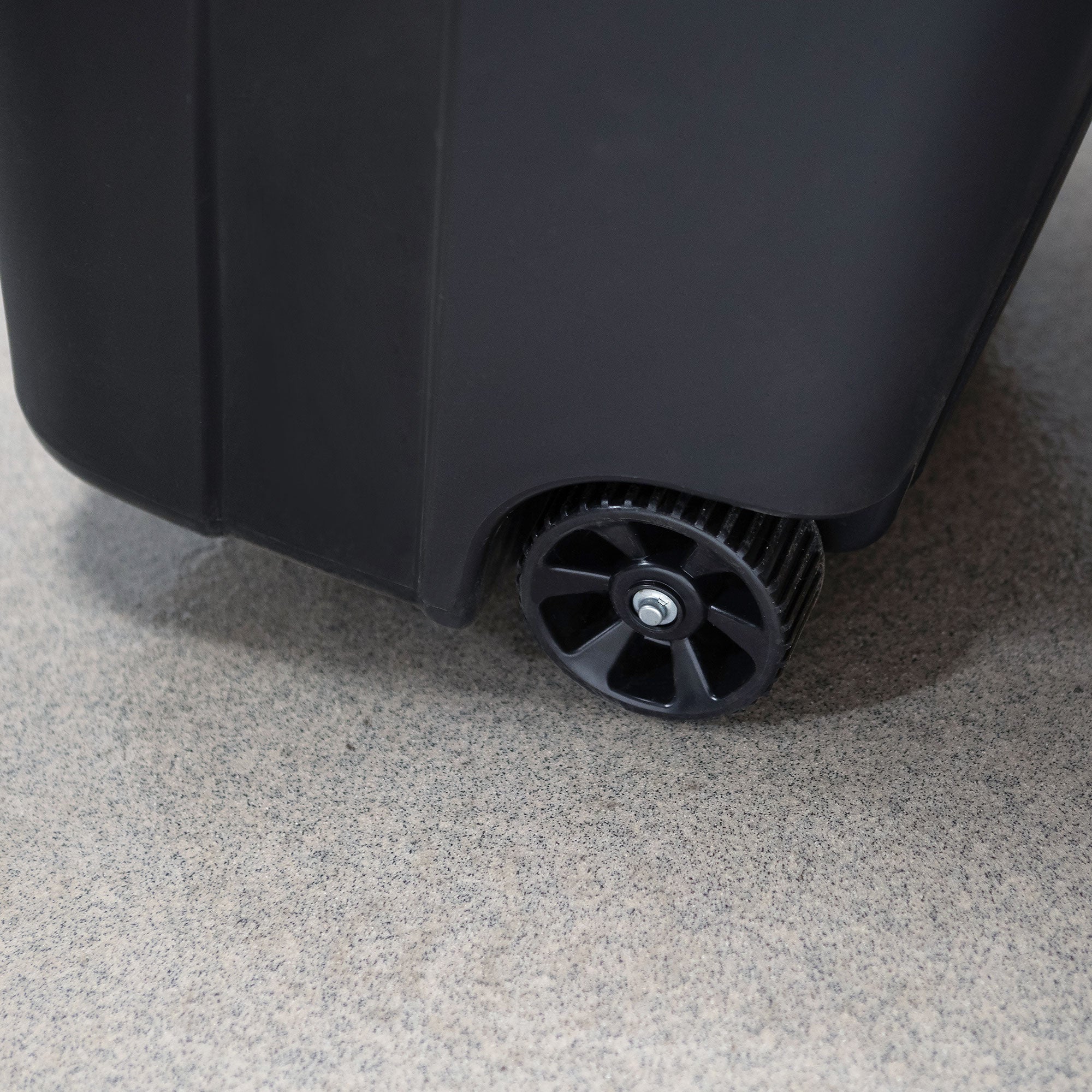 United Solutions 2 Pack Outdoor Trash Can with Lid and Wheels, 32 Gallon, Black - Smart-nests