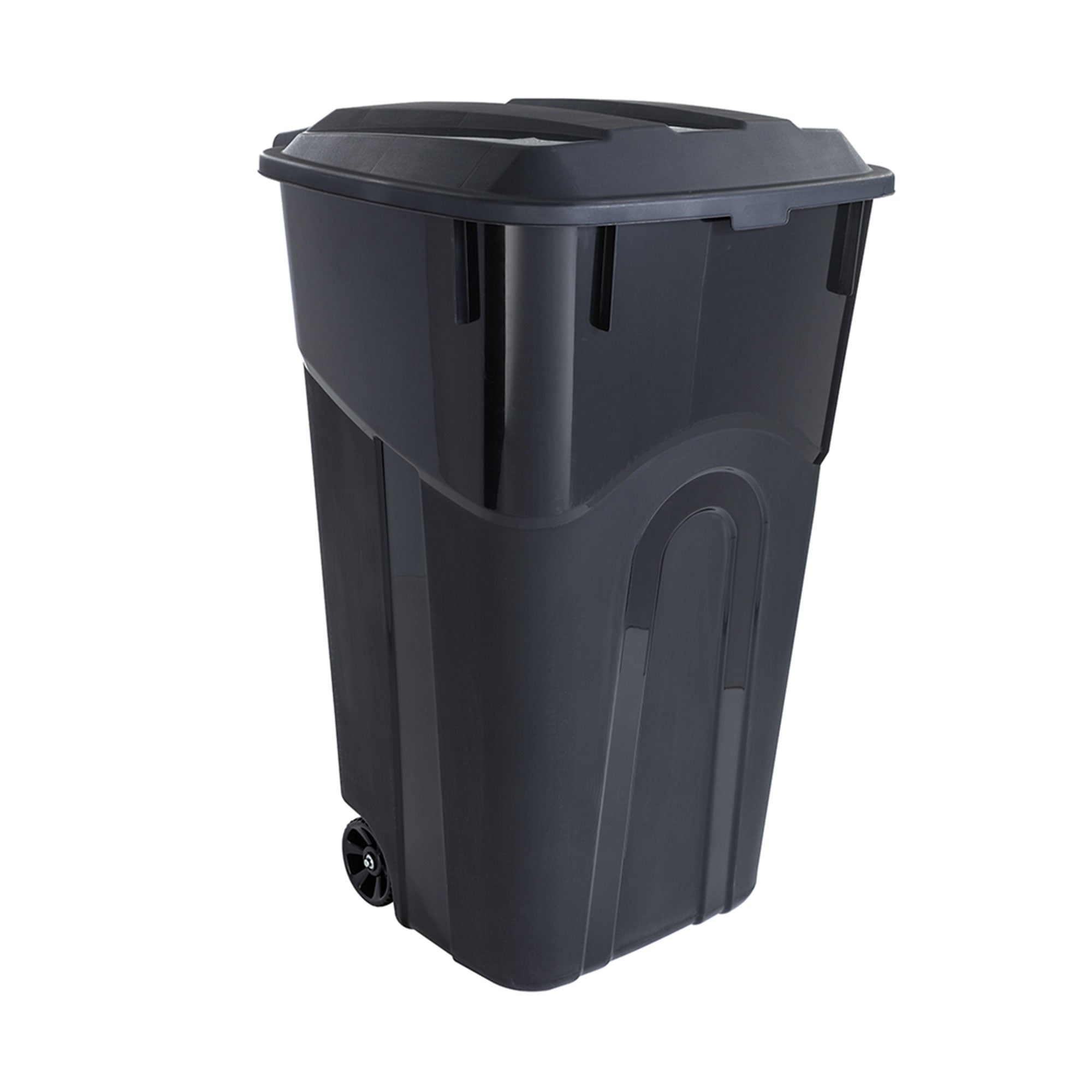 United Solutions 2 Pack Outdoor Trash Can with Lid and Wheels, 32 Gallon, Black - Smart-nests