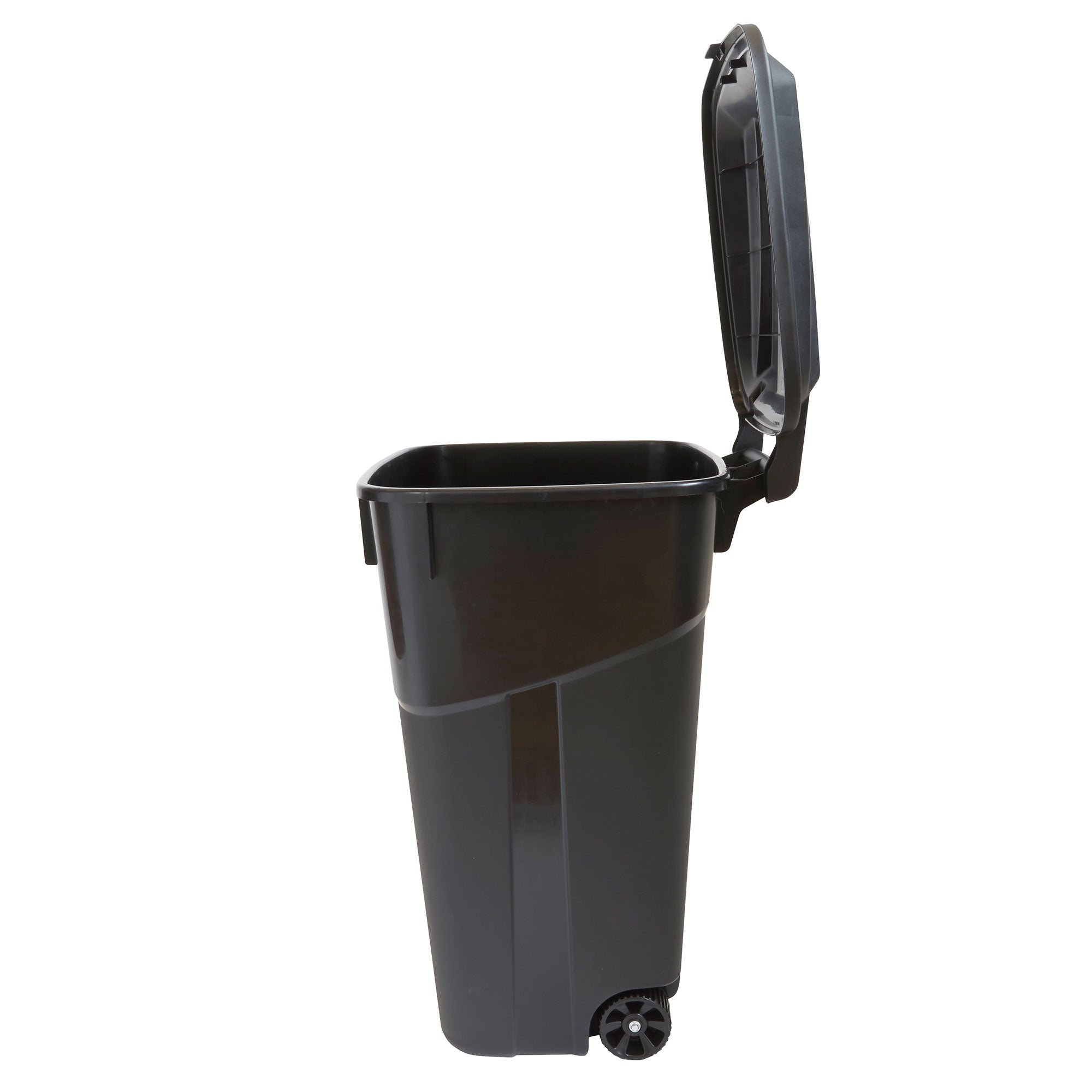 United Solutions 2 Pack Outdoor Trash Can with Lid and Wheels, 32 Gallon, Black - Smart-nests