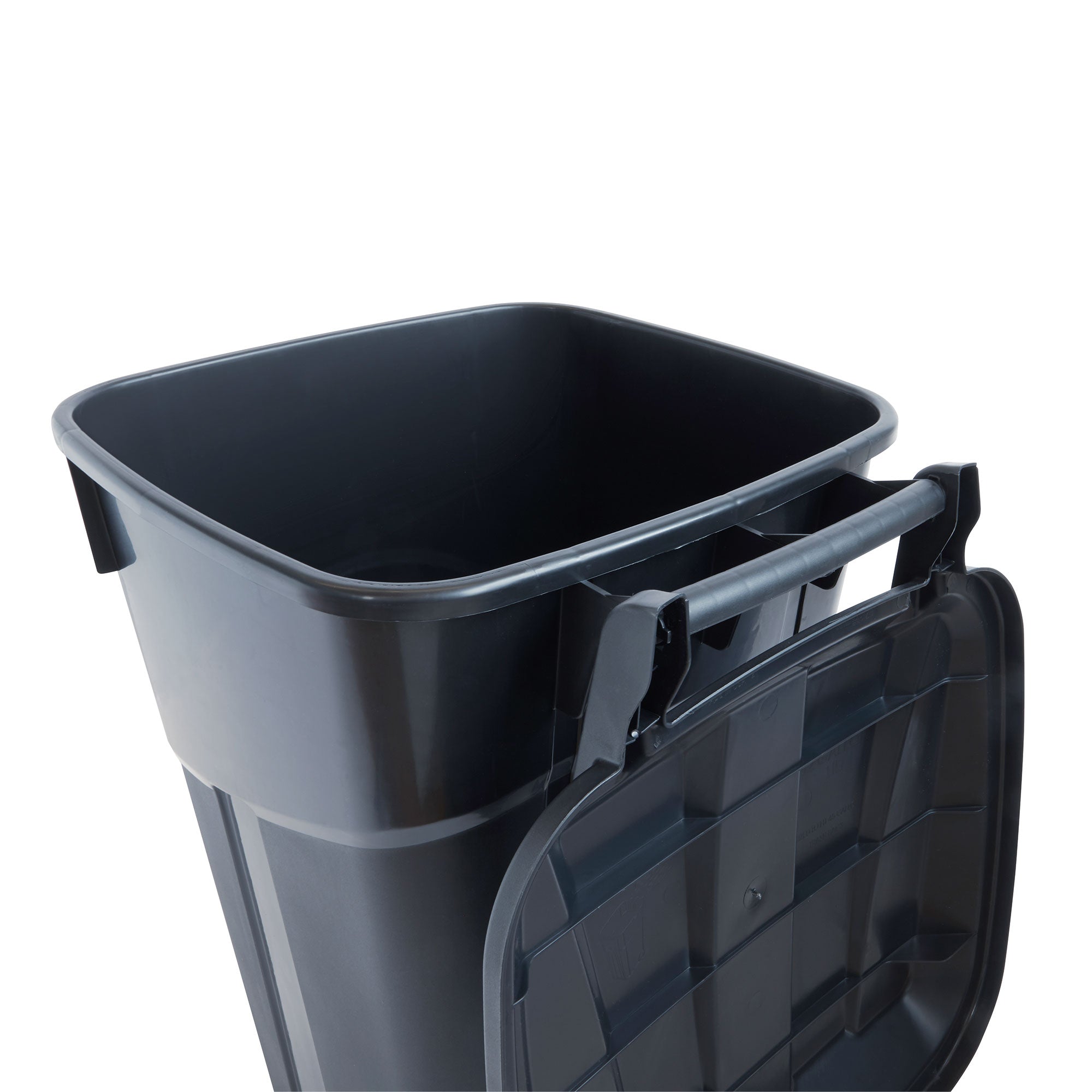 United Solutions 2 Pack Outdoor Trash Can with Lid and Wheels, 32 Gallon, Black - Smart-nests