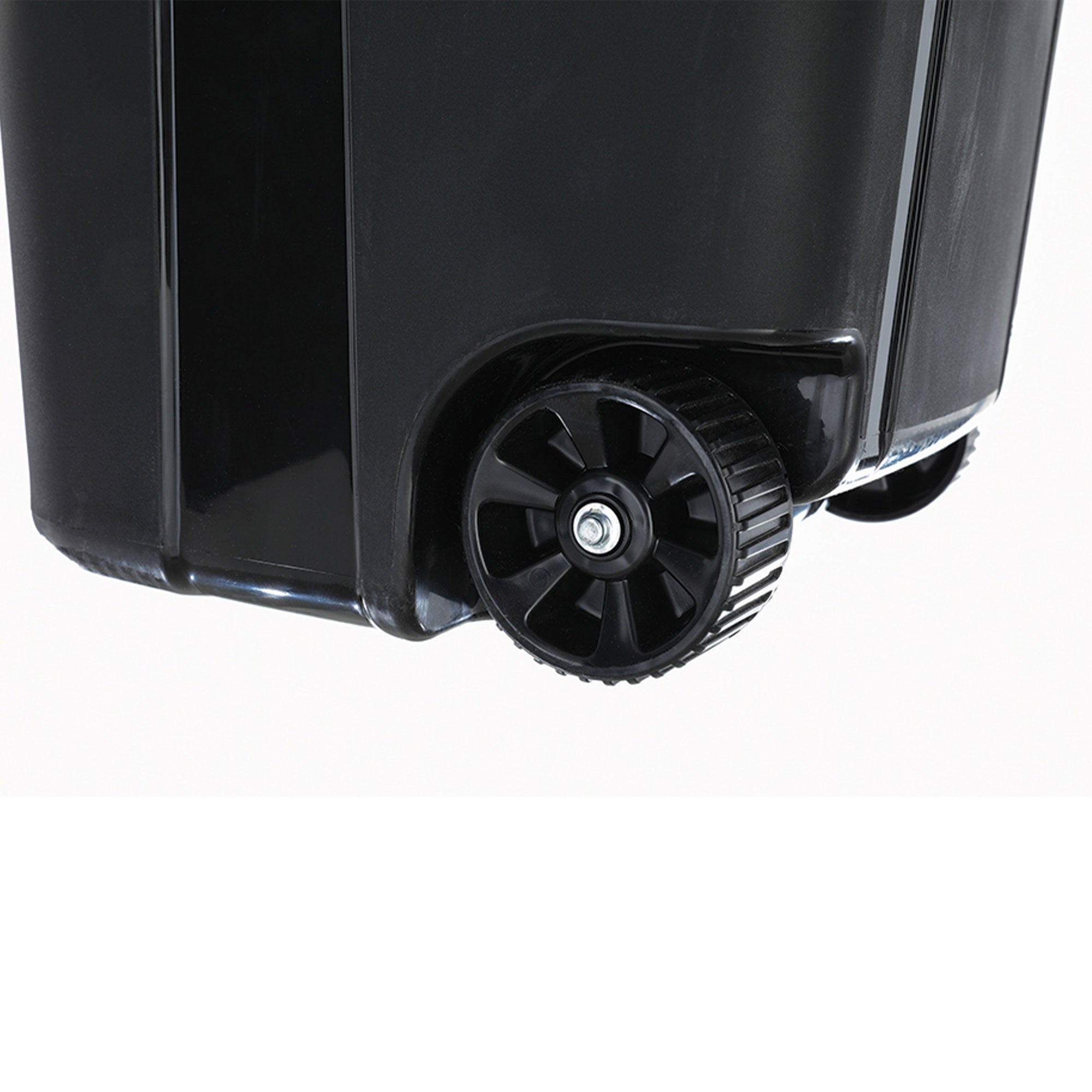 United Solutions 2 Pack Outdoor Trash Can with Lid and Wheels, 32 Gallon, Black - Smart-nests