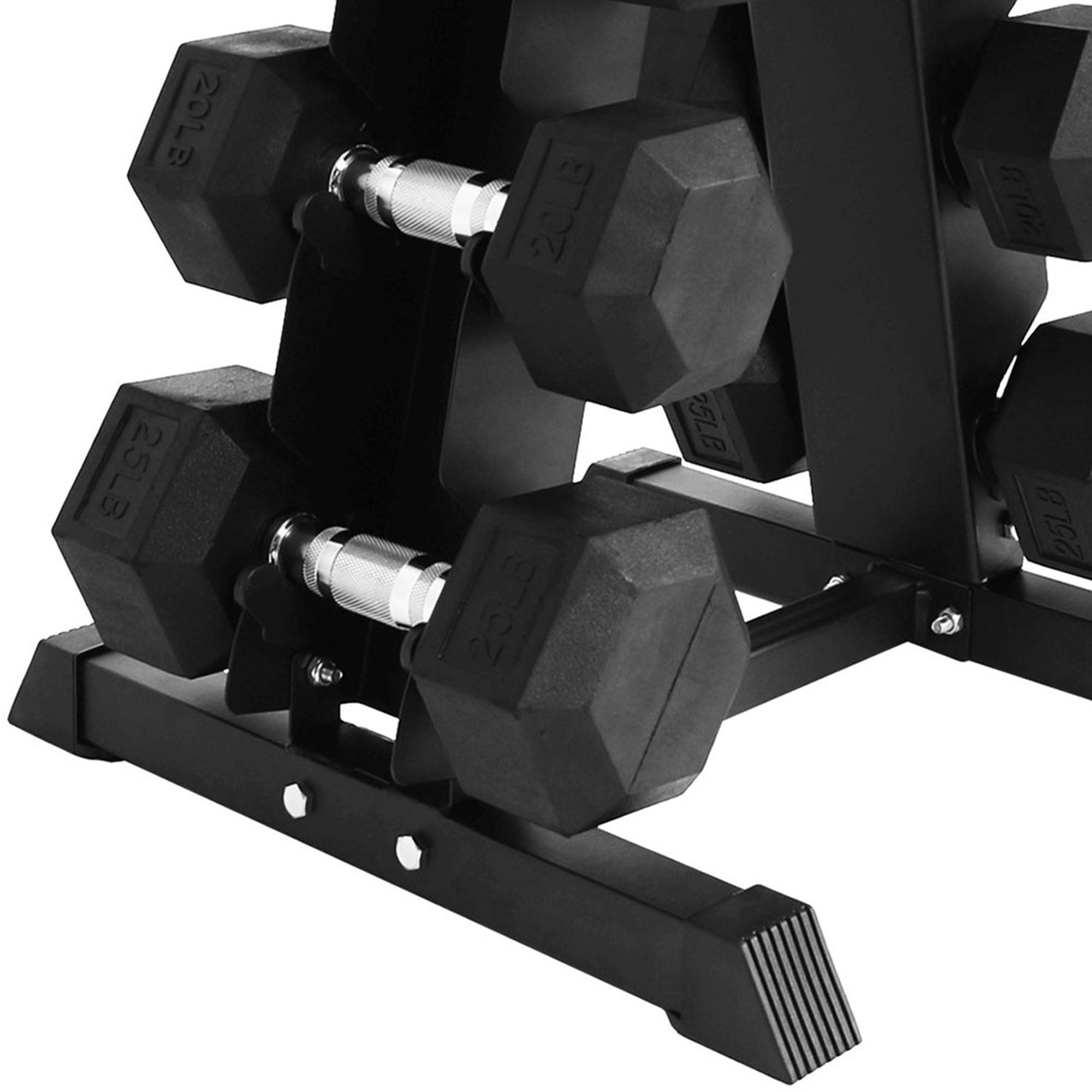 BalanceFrom Dumbbell Set with Stand, Rubber Encased Home Gym Hand Weights, 150lb - Smart-nests
