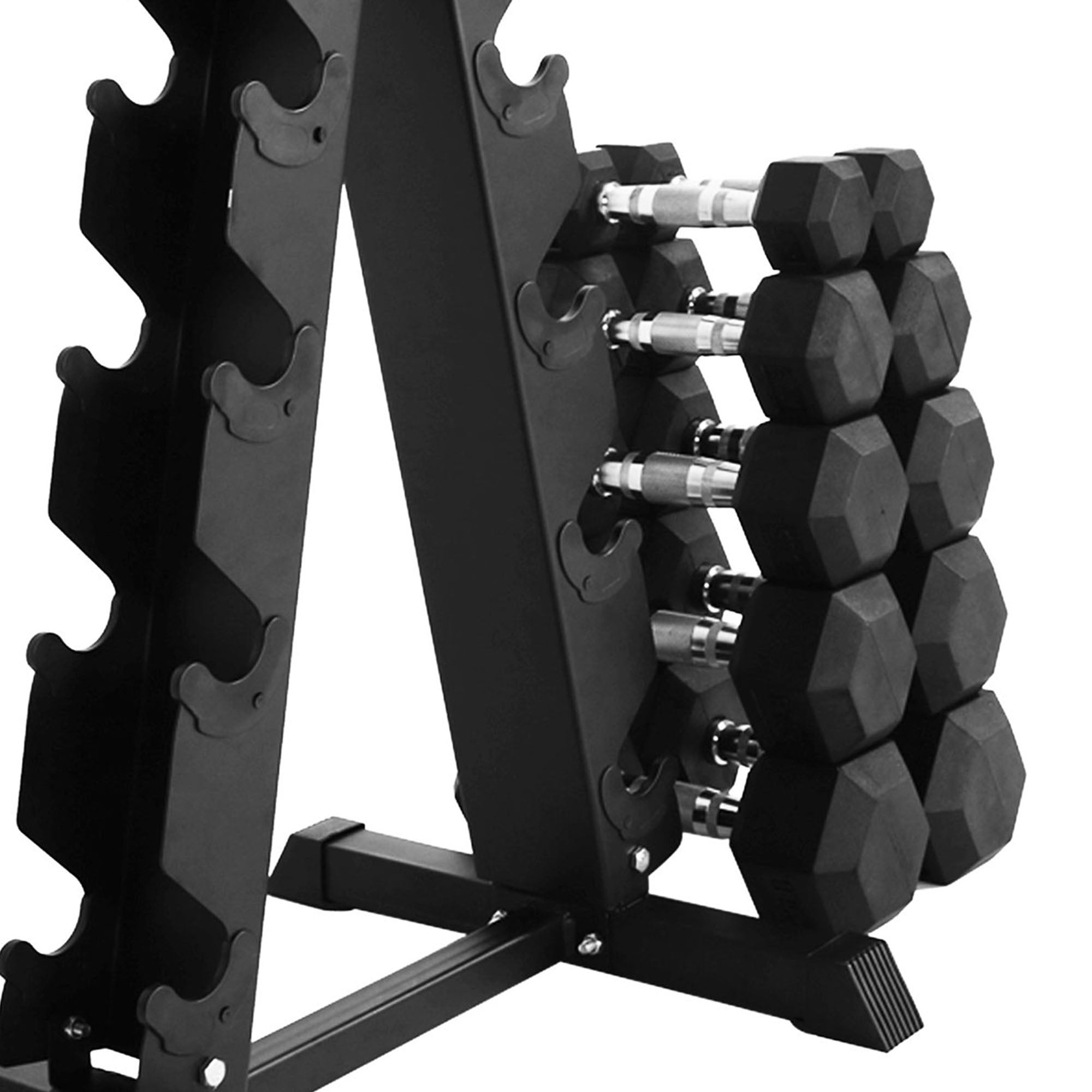 BalanceFrom Dumbbell Set with Stand, Rubber Encased Home Gym Hand Weights, 150lb - Smart-nests
