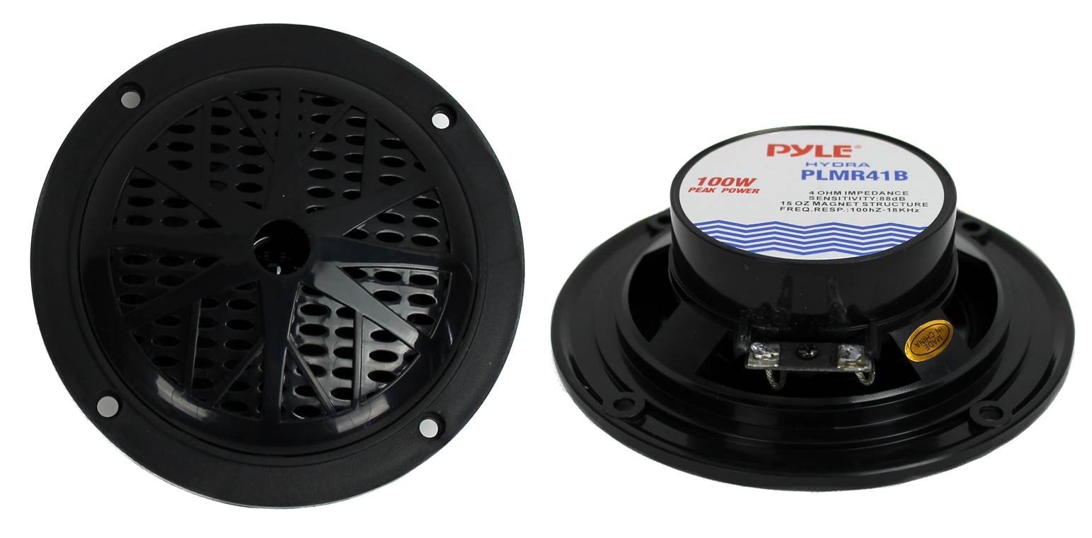 Pyle PLMR41B 4" 100W Dual Cone Waterproof Marine Boat Stereo Speakers PAIR - Smart-nests