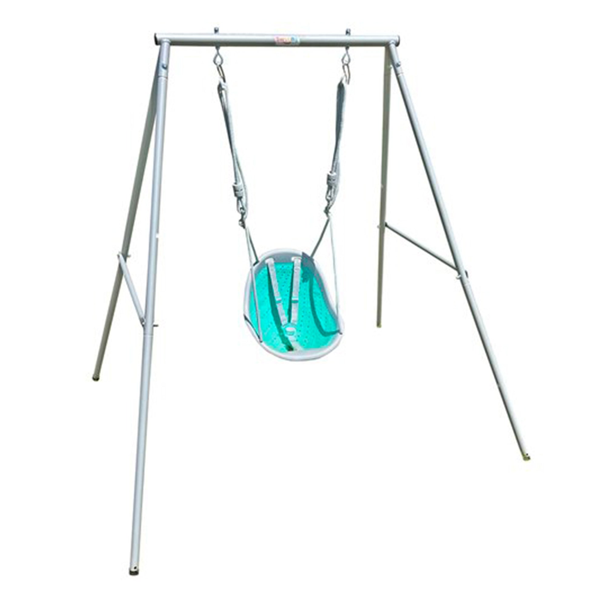 XDP Recreation Sweeng Child Swing with Frame, Portable Backyard Play Set, Aqua - Smart-nests