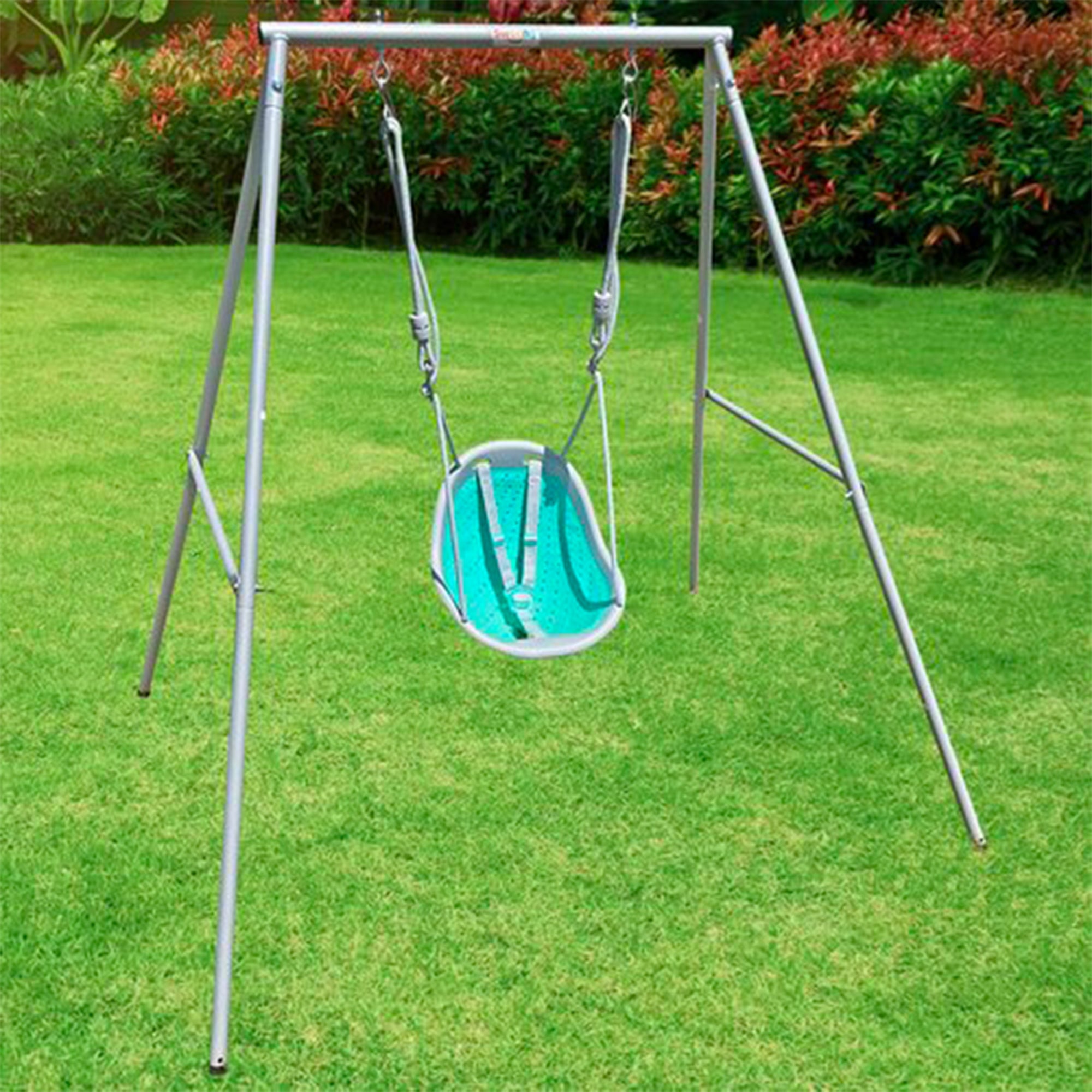 XDP Recreation Sweeng Child Swing with Frame, Portable Backyard Play Set, Aqua - Smart-nests
