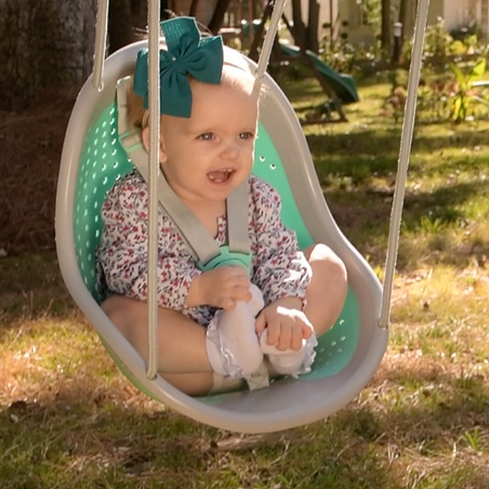 XDP Recreation Sweeng Child Swing with Frame, Portable Backyard Play Set, Aqua - Smart-nests