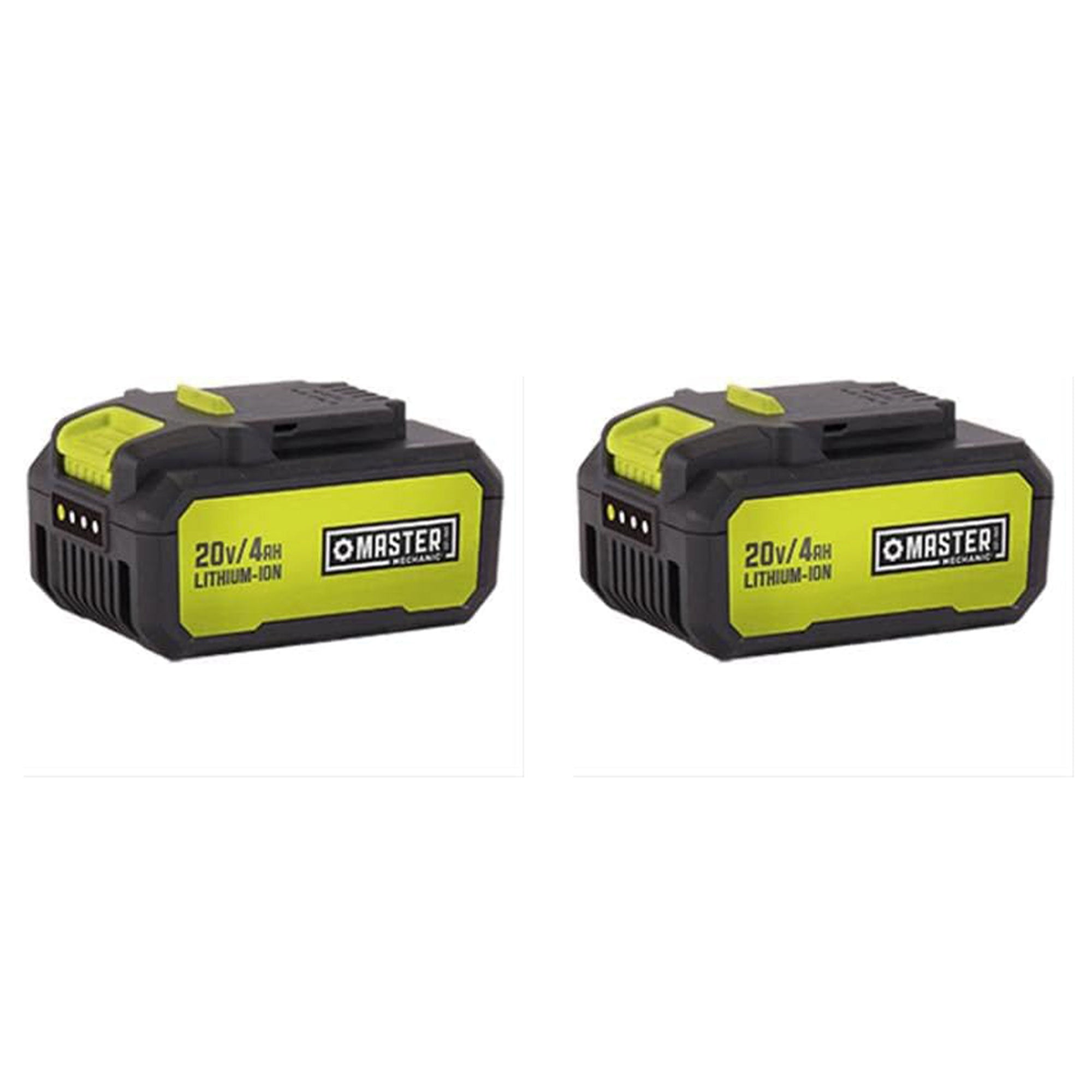 Master Mechanic 2 Pack 20 Volt Lithium Ion Rechargeable Tool Charging Battery