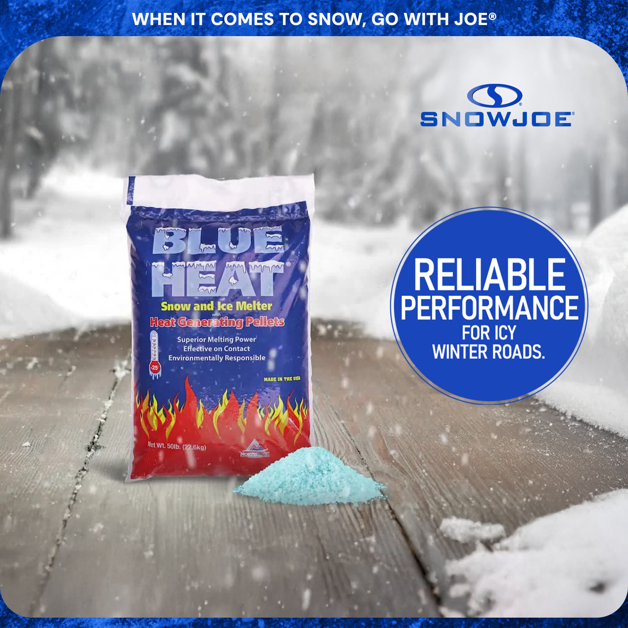 Snow Joe Blue Heat Snow & Ice Melter, Heat Pellet, Non-Staining, 20 lb, AZ-BH-20 - Smart-nests
