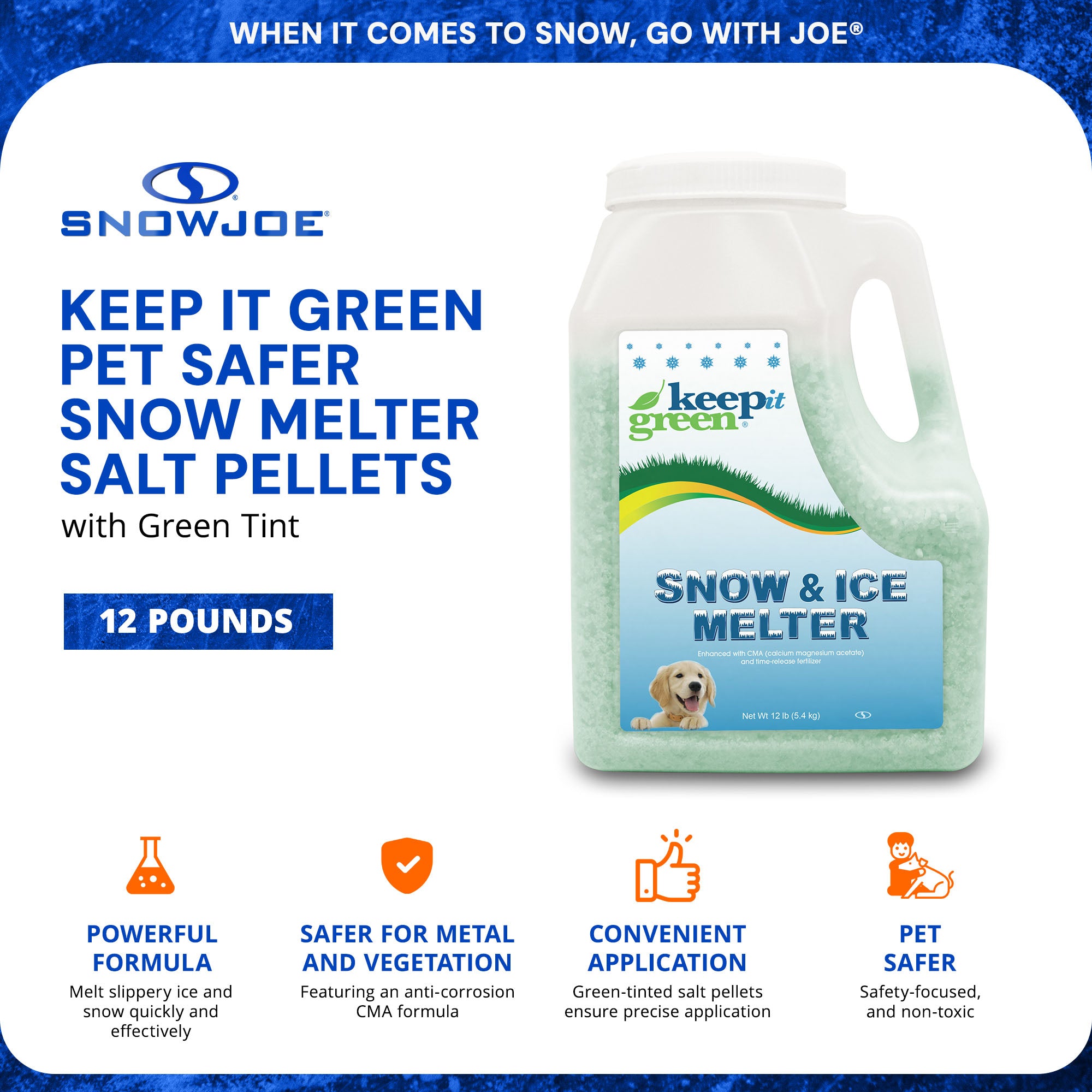 Snow Joe Keep It Green Pet Friendly Snow Melt Salt Pellets, 12 lbs, KIG12 - Smart-nests