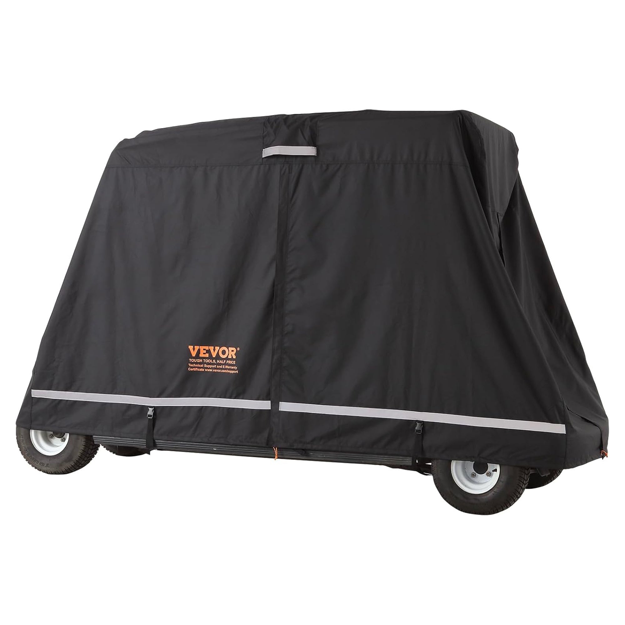 VEVOR Waterproof 4-Passenger Golf Cart Cover, Rain Enclosure w/ Carry Bag, Black - Smart-nests