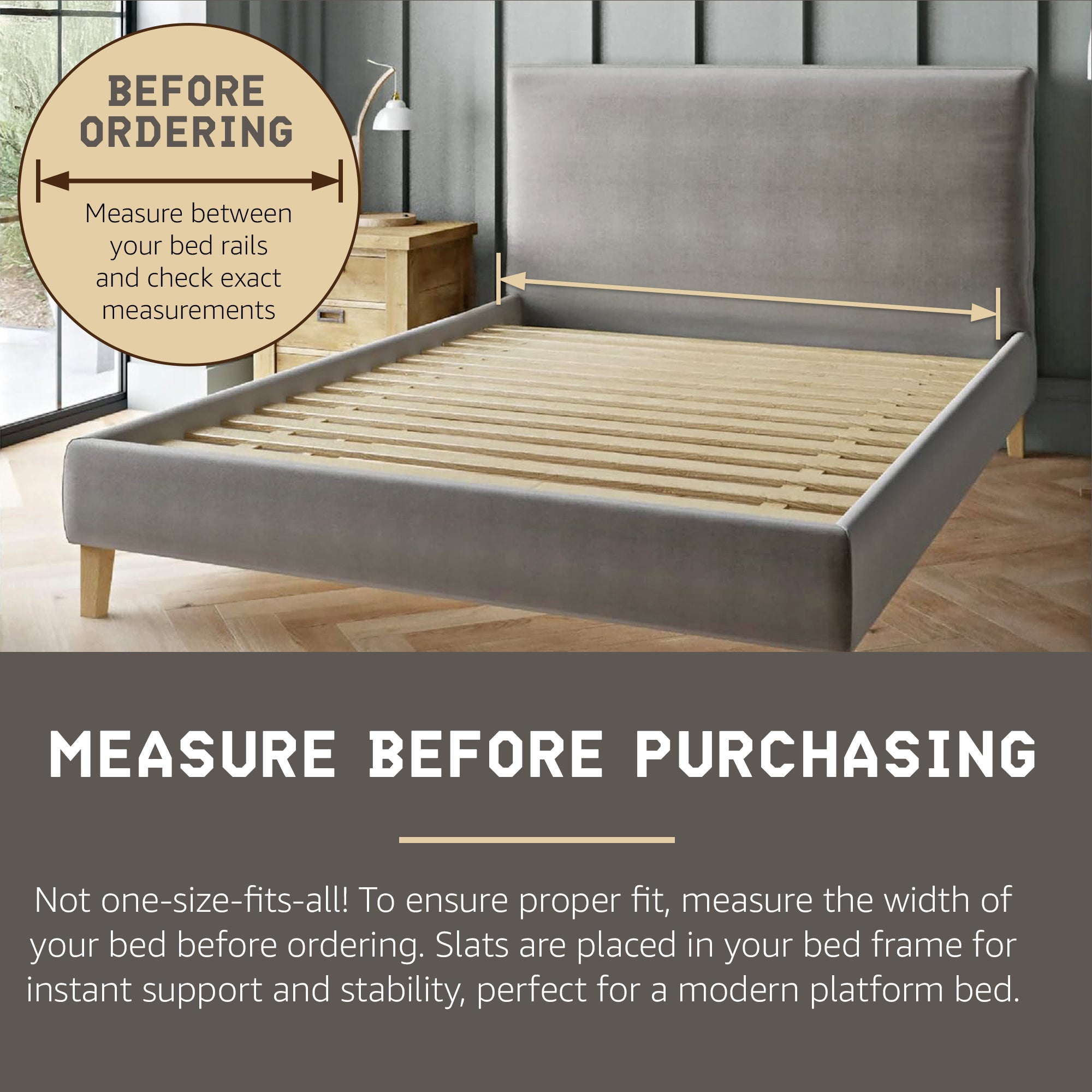 Hercules Xtreme Heavy-Duty Solid Pine Wood Bed Slats Bunkie Board, Full Size - Smart-nests